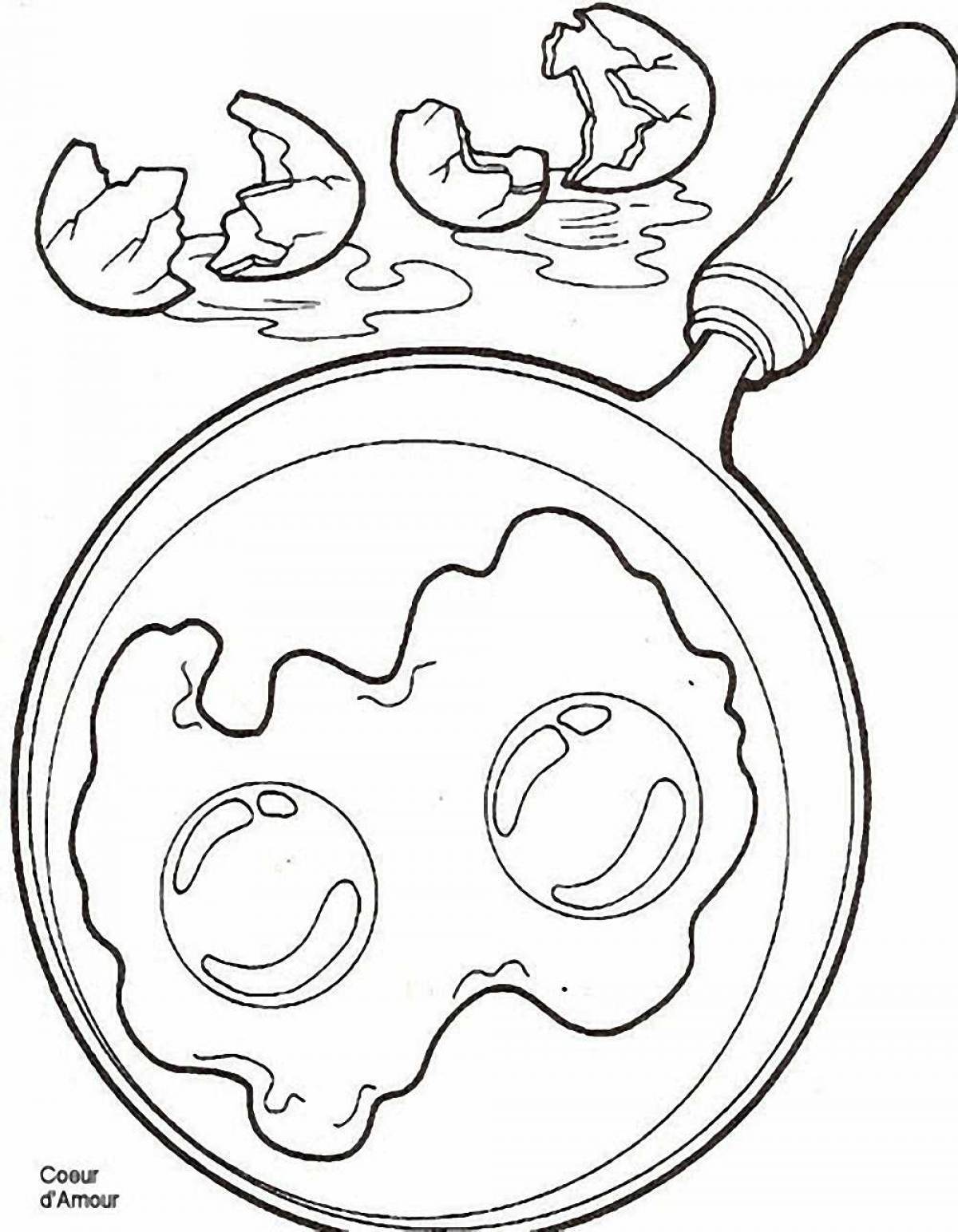 Impressive omelet coloring page