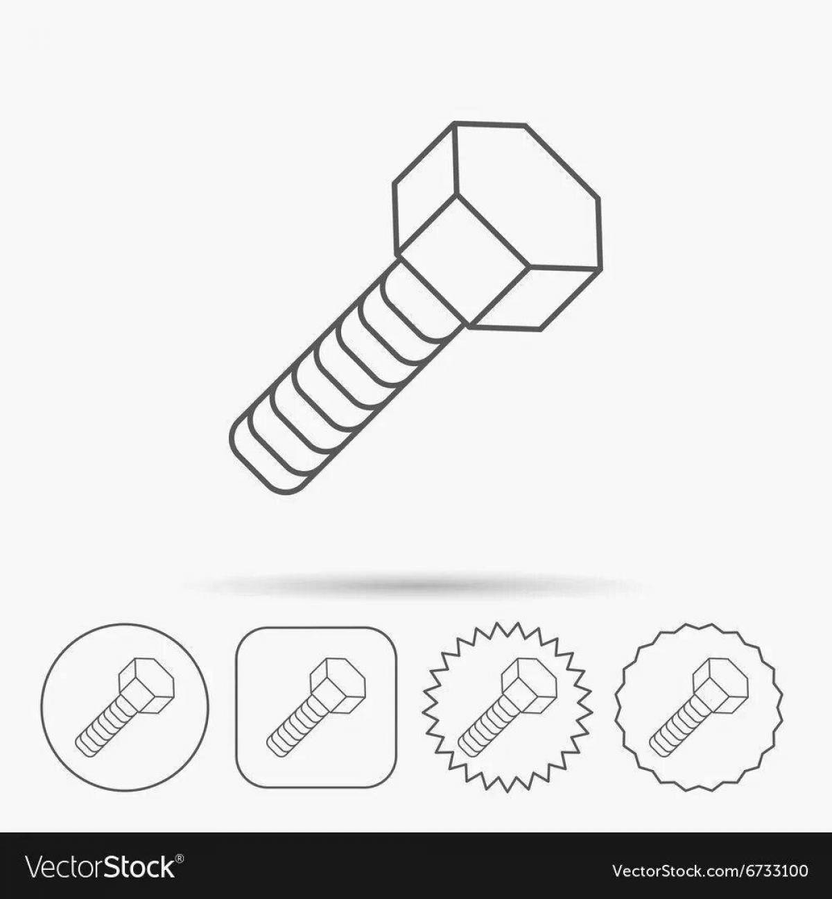 Bright screw coloring page
