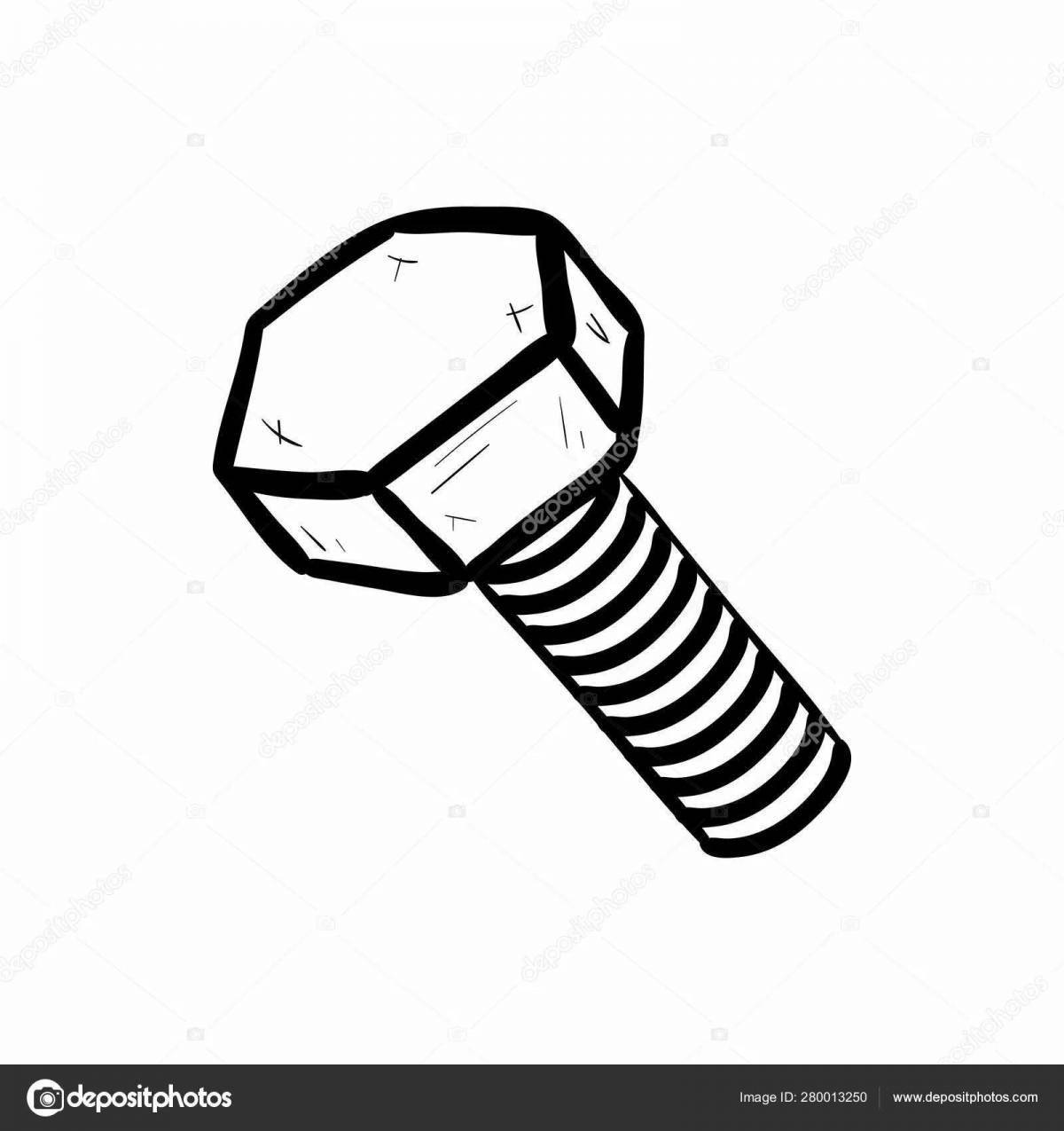 Joyful screw coloring page