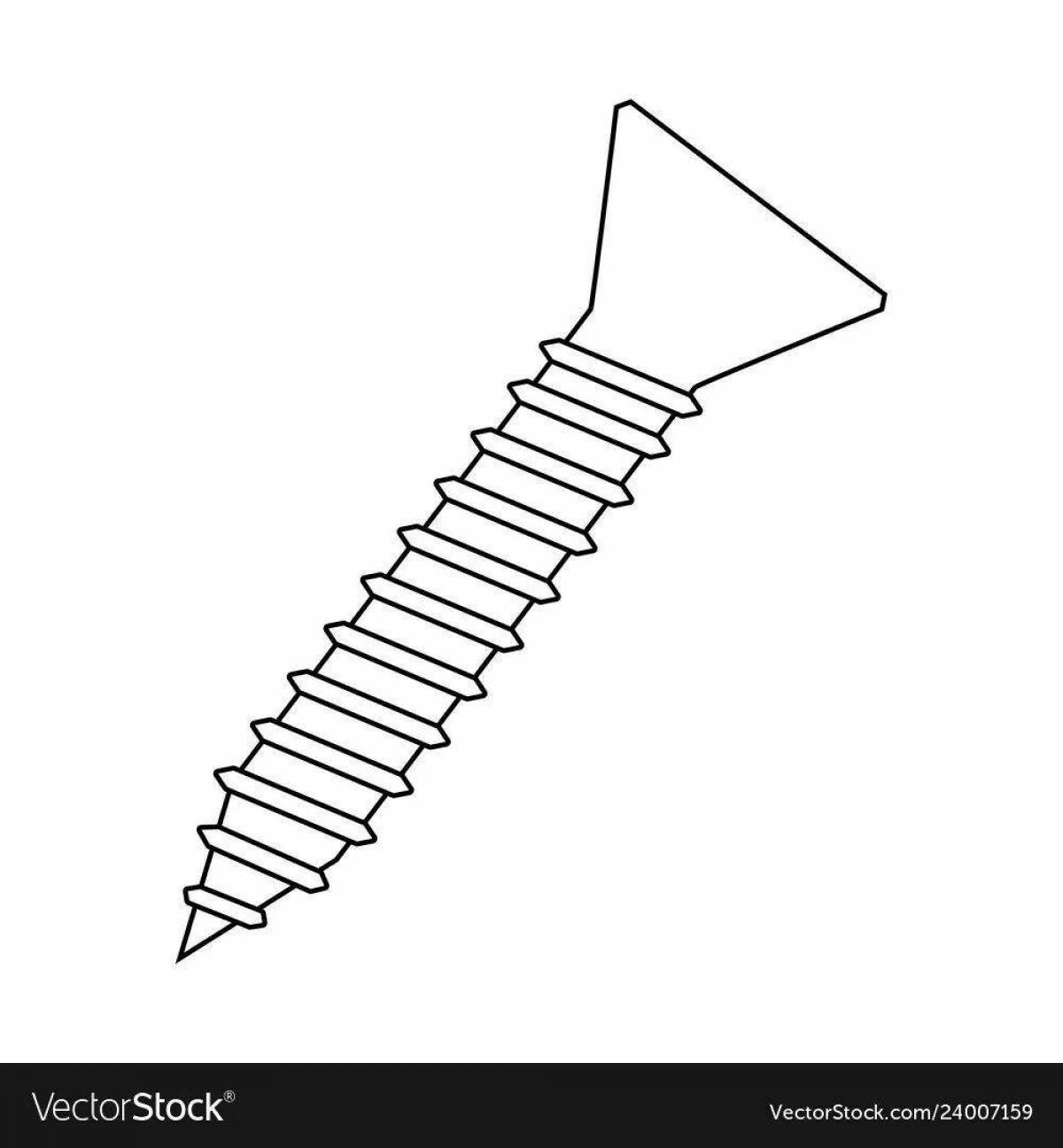 Exciting screw coloring page