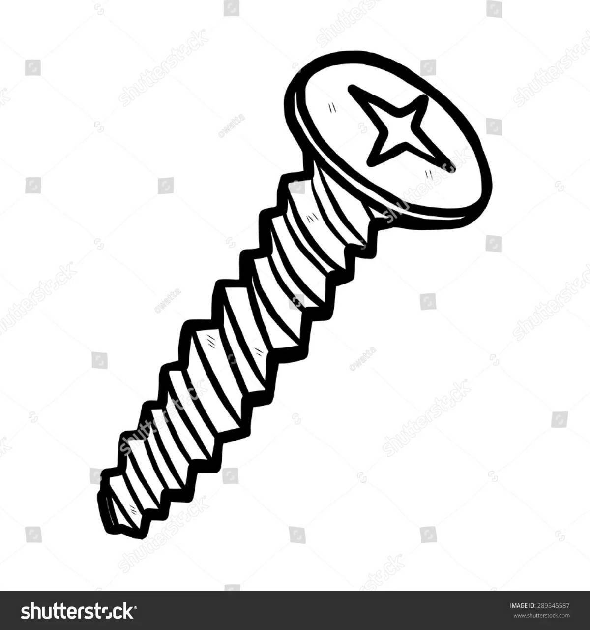 Shining Screw Coloring Page
