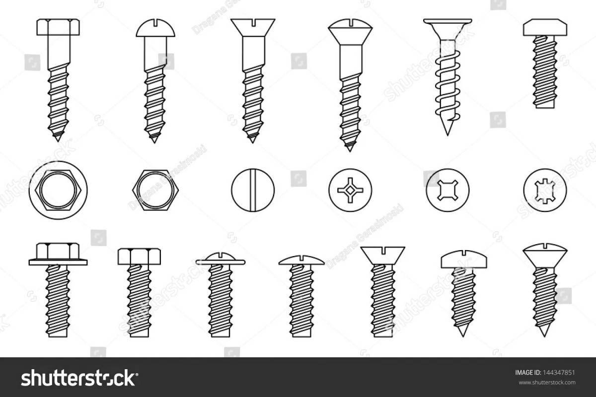 Creative screw coloring page