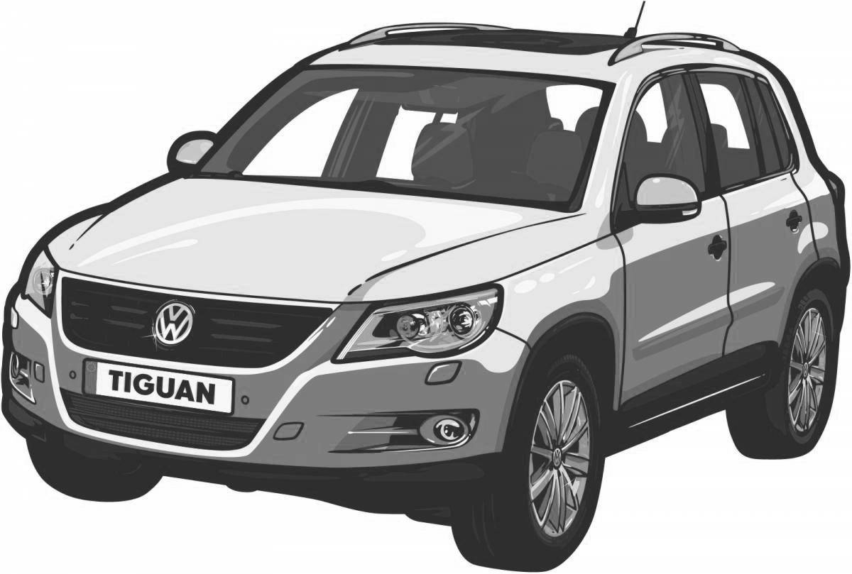 Игривая страница раскраски tiguan