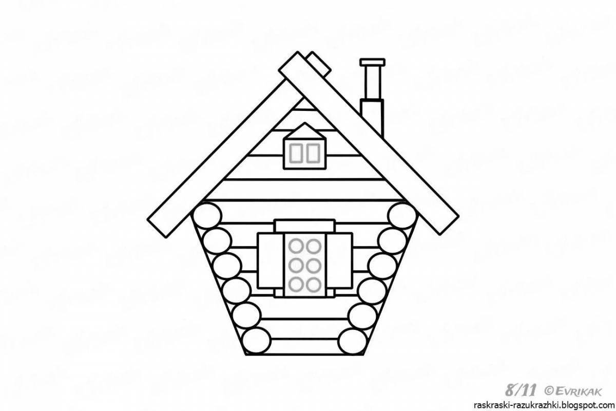 Colorful hut coloring book for kids