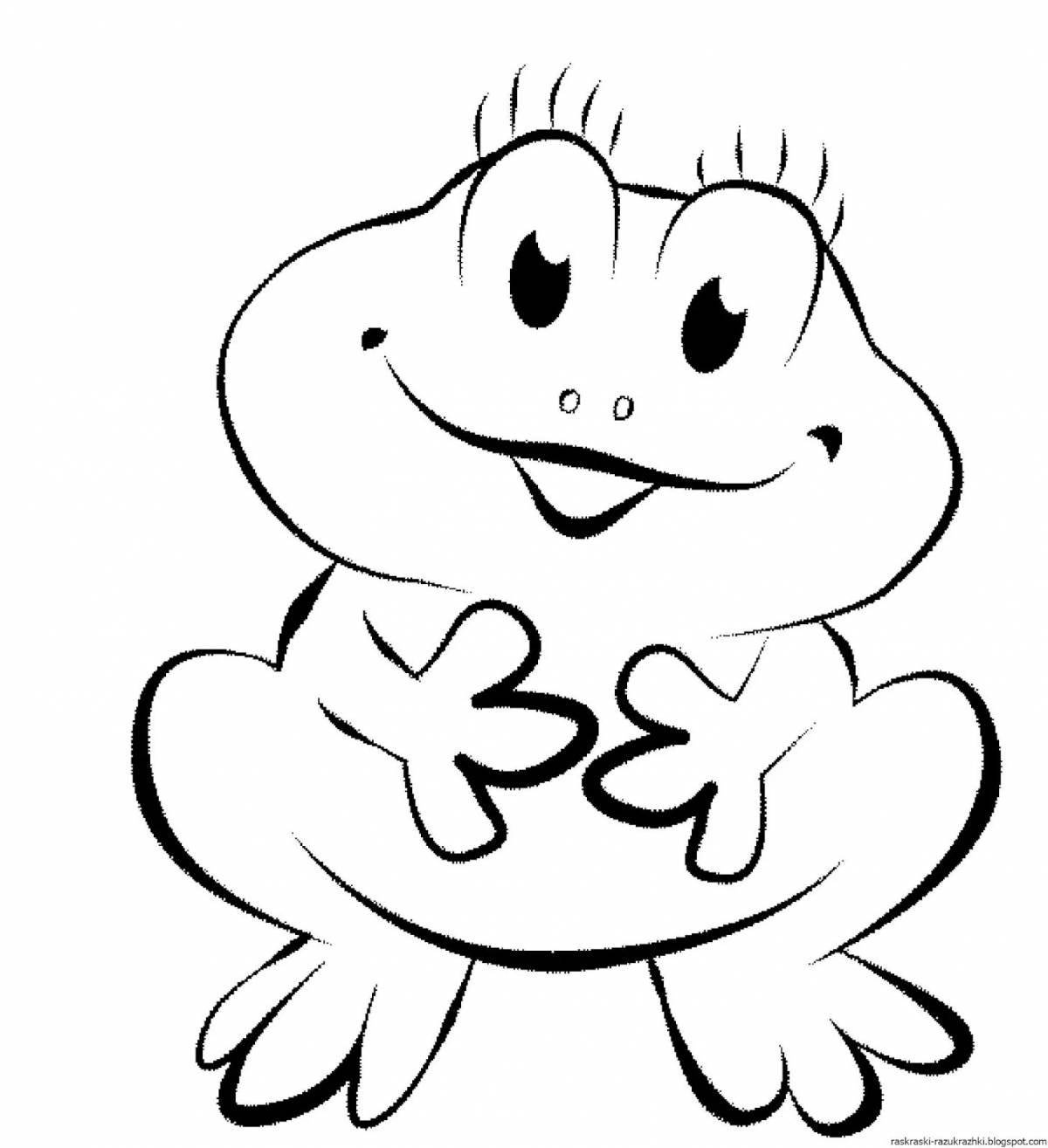 Bright toad coloring book for kids
