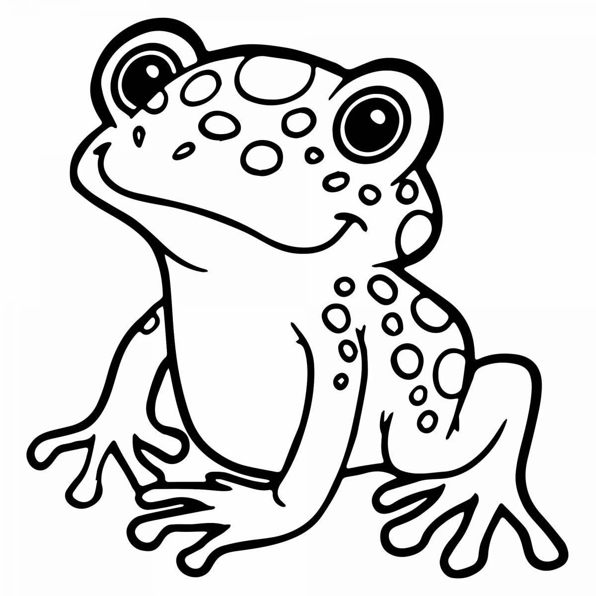 Playful toad coloring page for kids