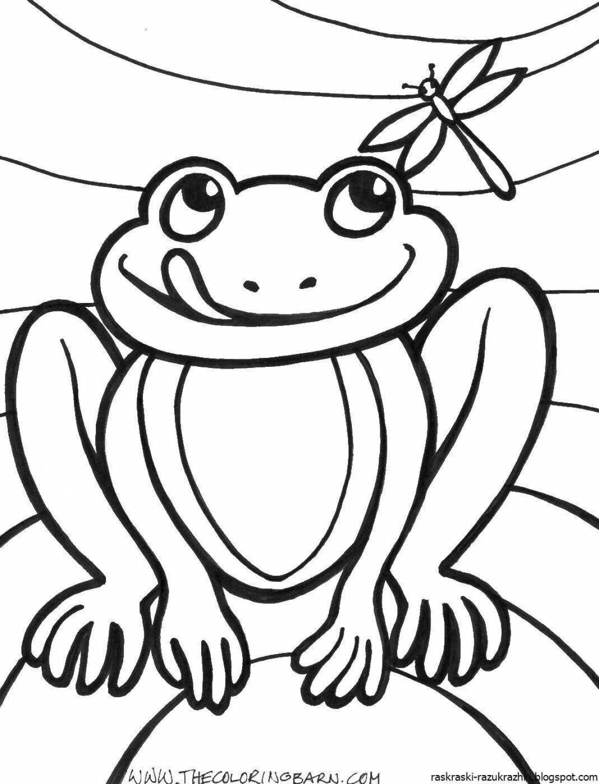 Увлекательная раскраска жаба для детей