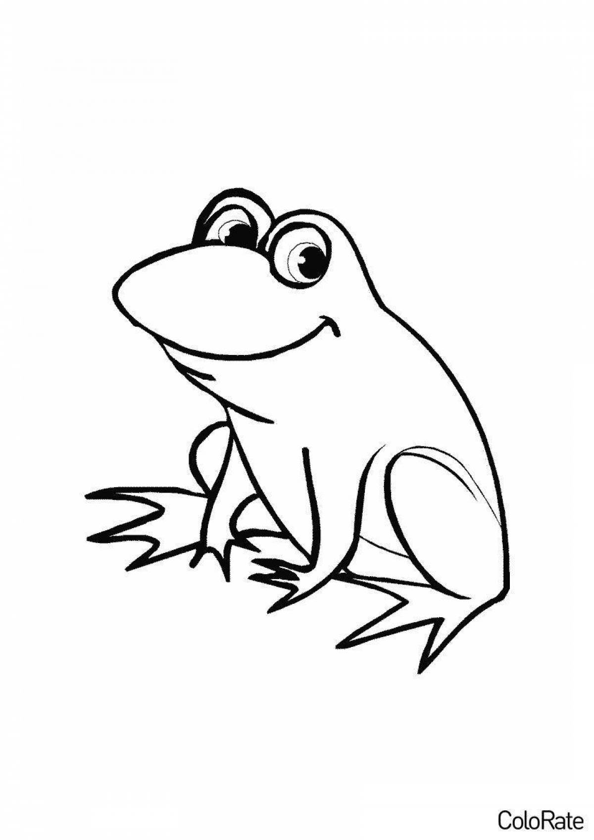 Милая жаба-раскраска для детей