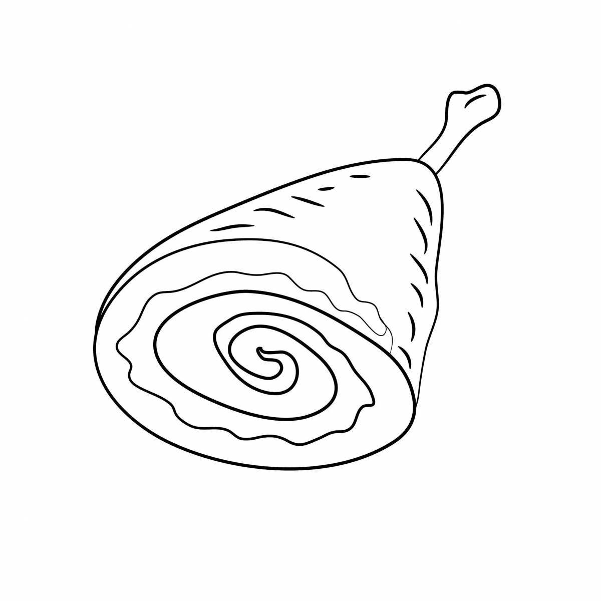 Attractive meat coloring book for kids