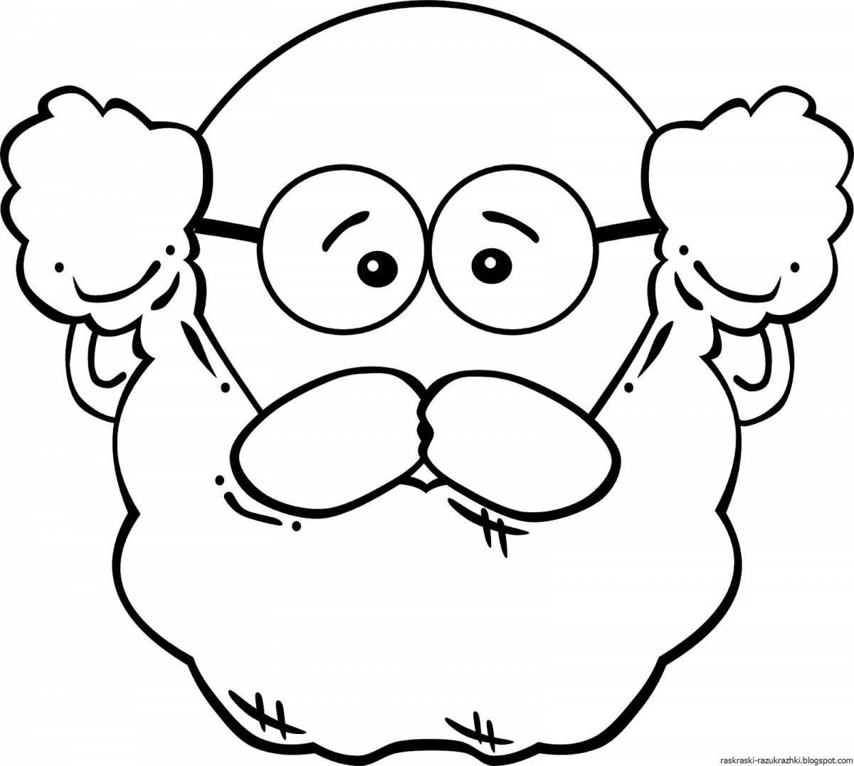 Coloring book loving grandfather for kids