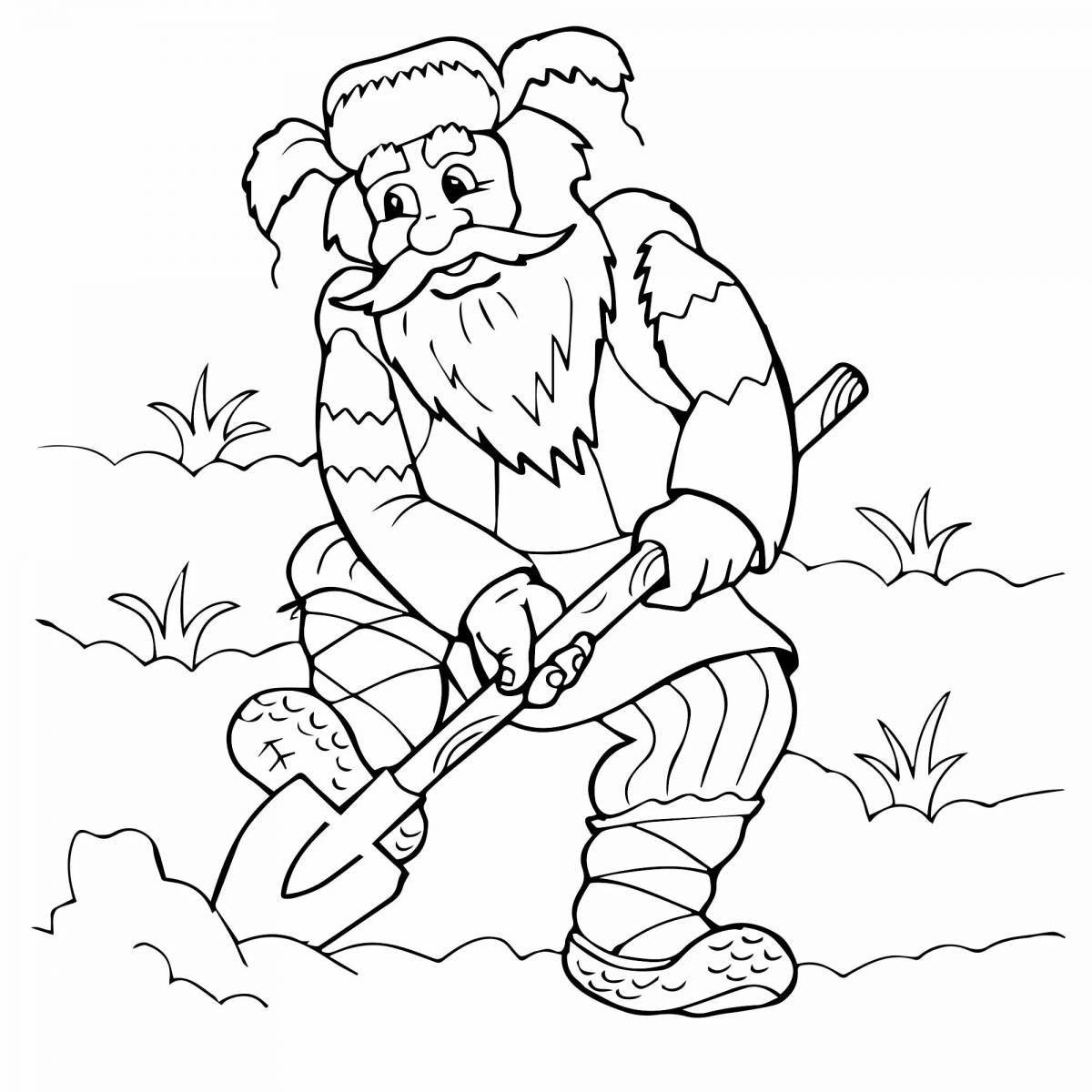 Adorable grandfather coloring page for kids