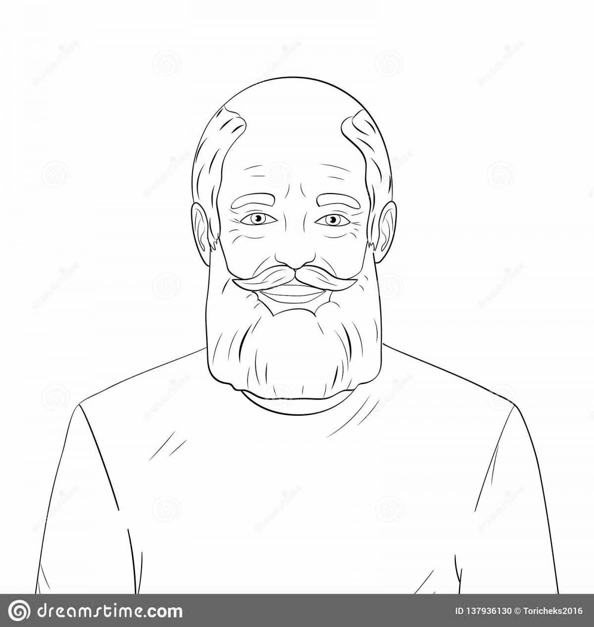 Colorful grandfather coloring for kids