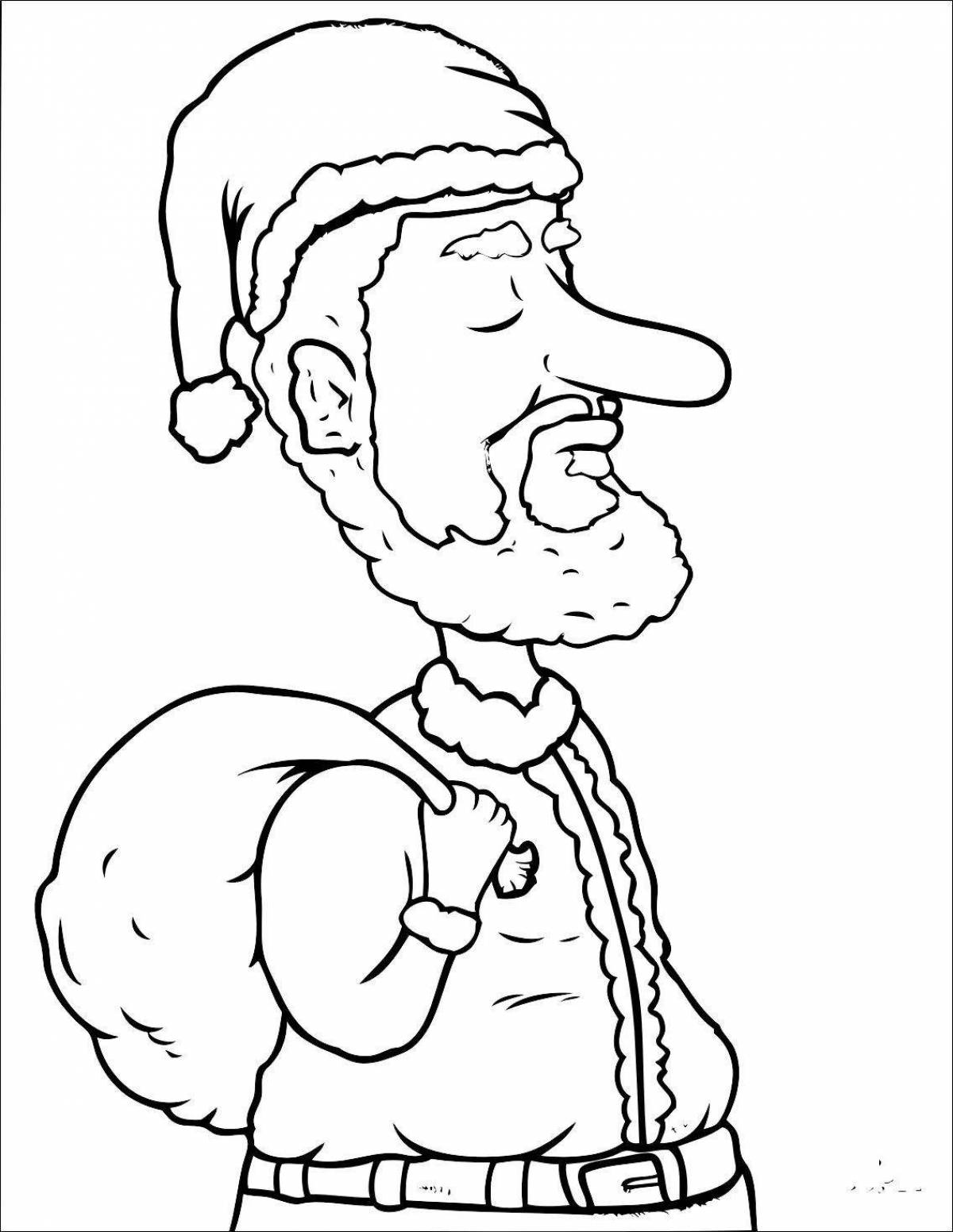 Яркая раскраска дедушка для детей