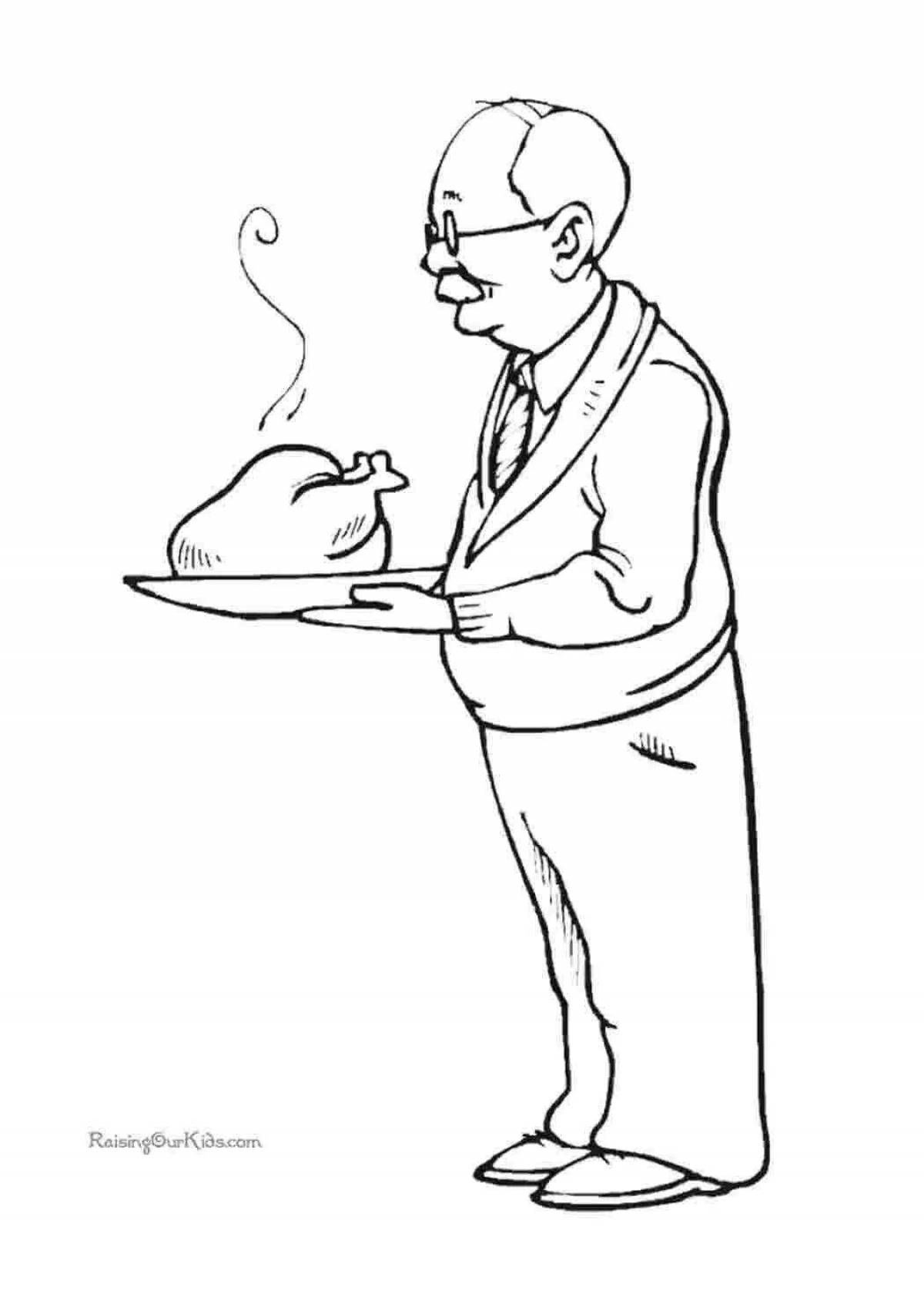 Раскраска очаровательный дедушка для детей