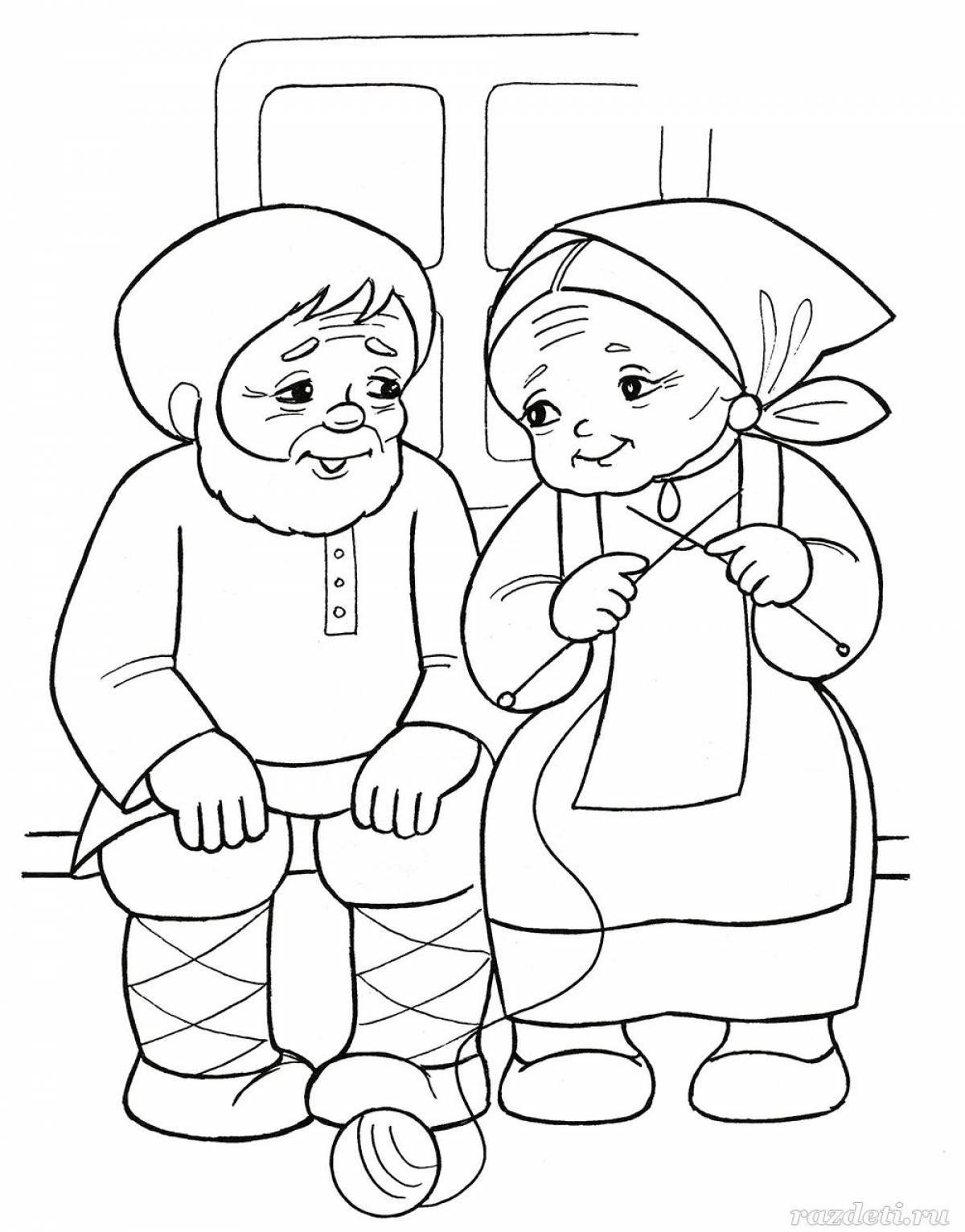 Gorgeous grandfather coloring pages for kids