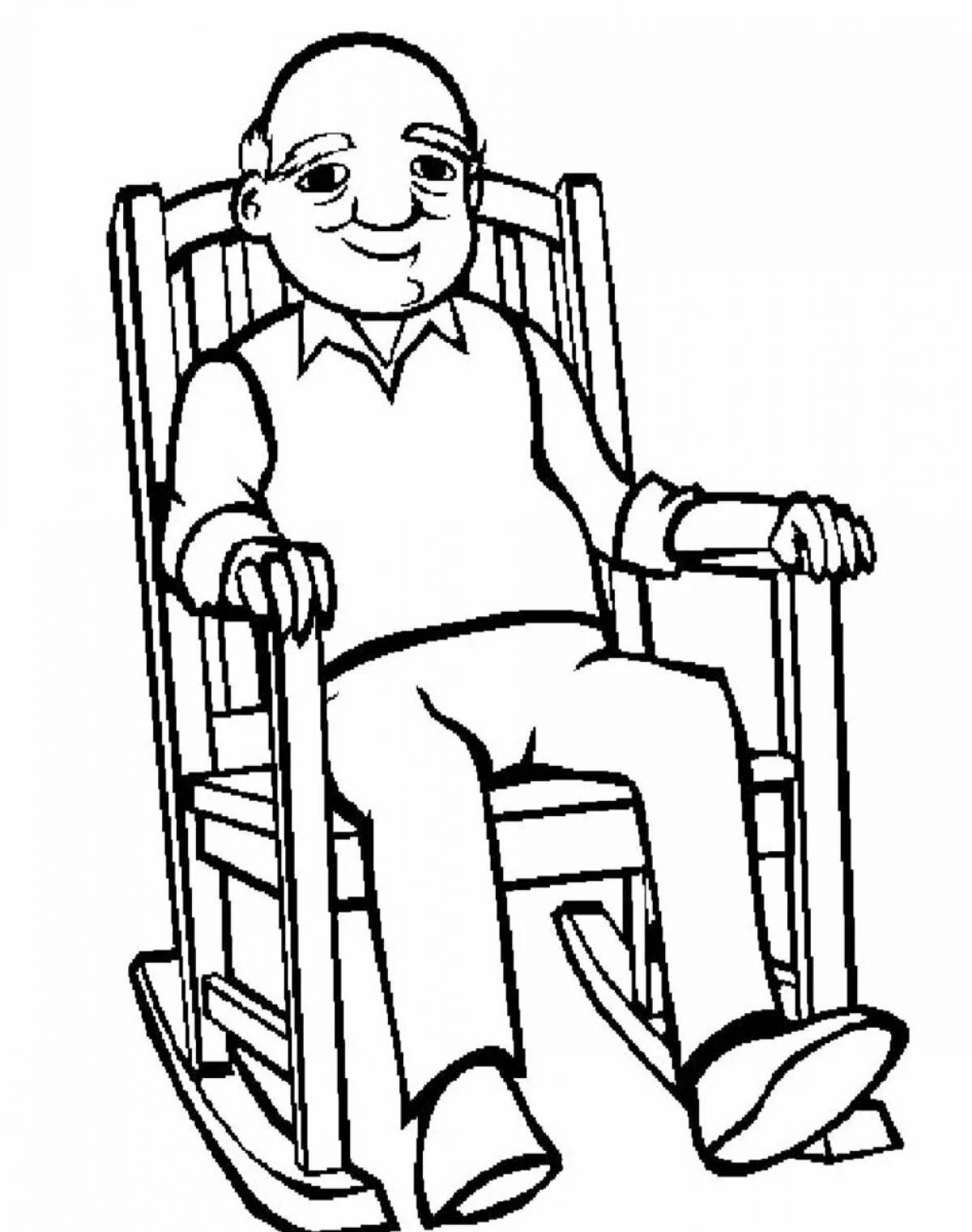Amazing grandfather coloring page for kids