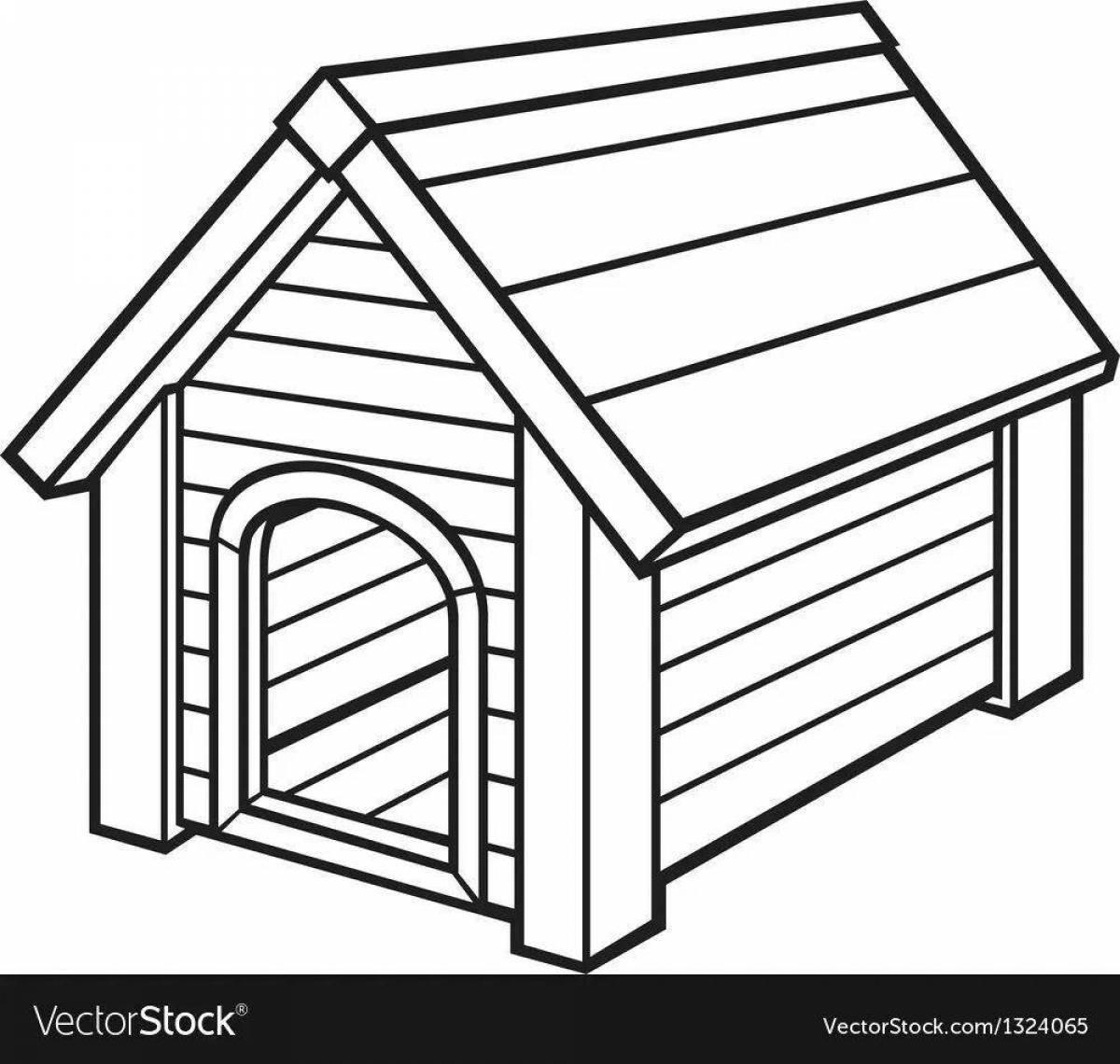 Adorable dog house coloring page