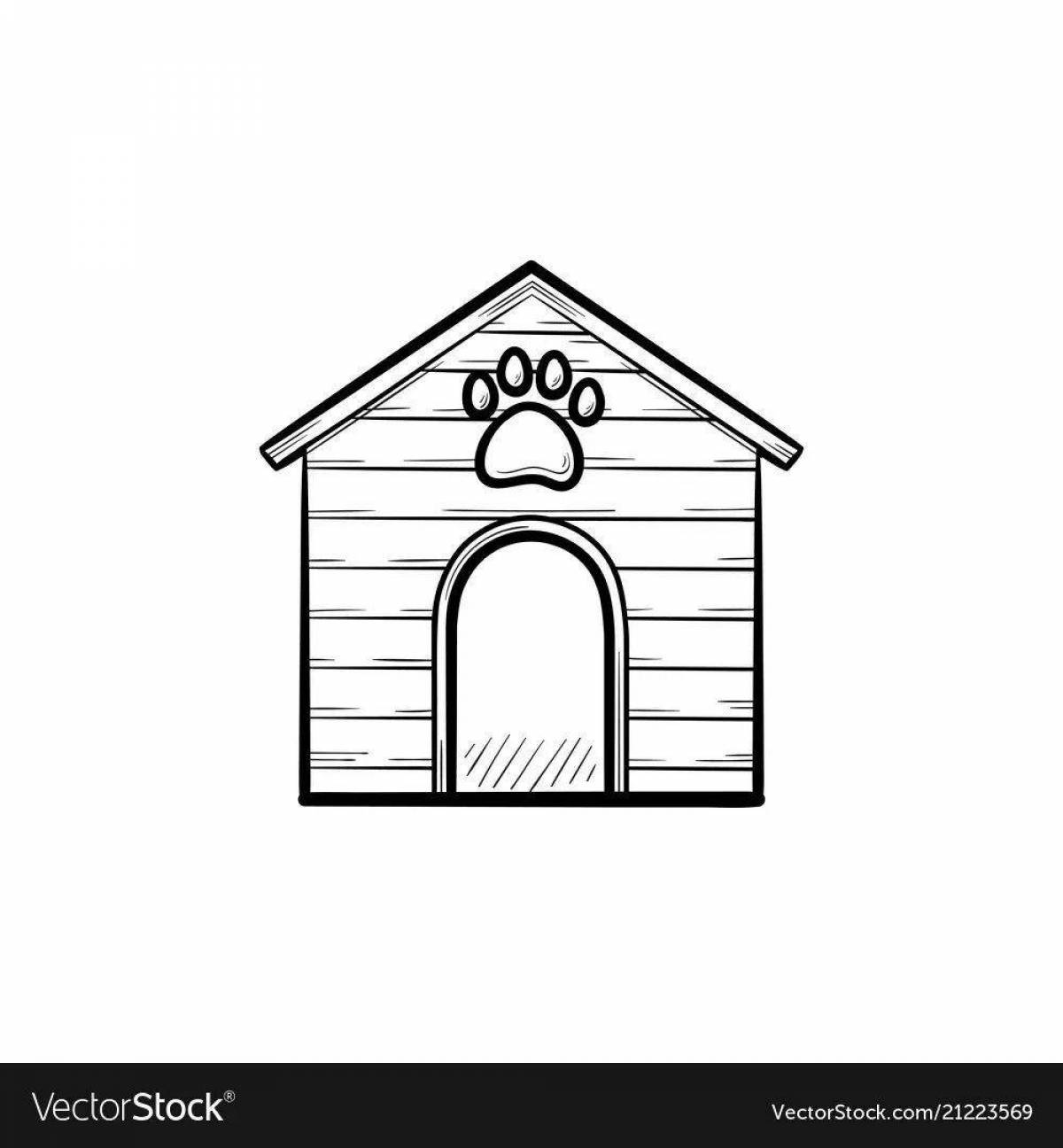 Coloring page gorgeous dog house