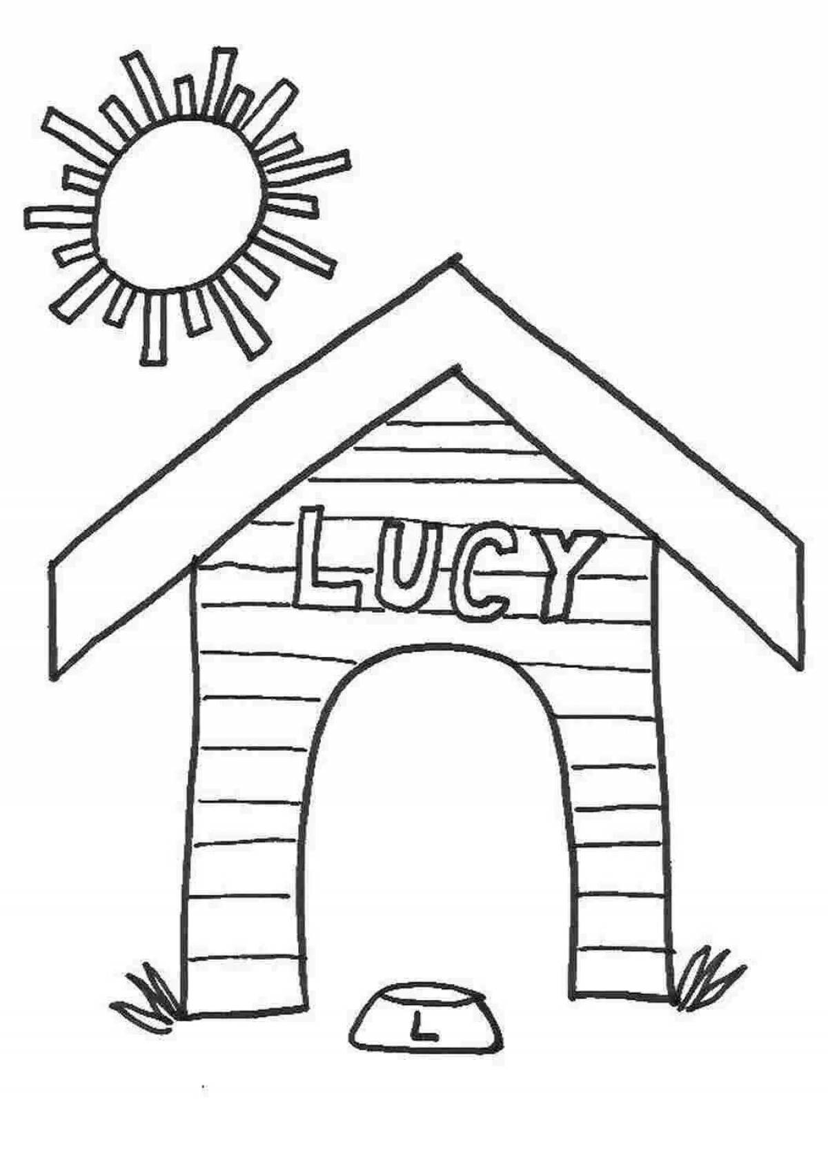 Fancy dog ​​house coloring page