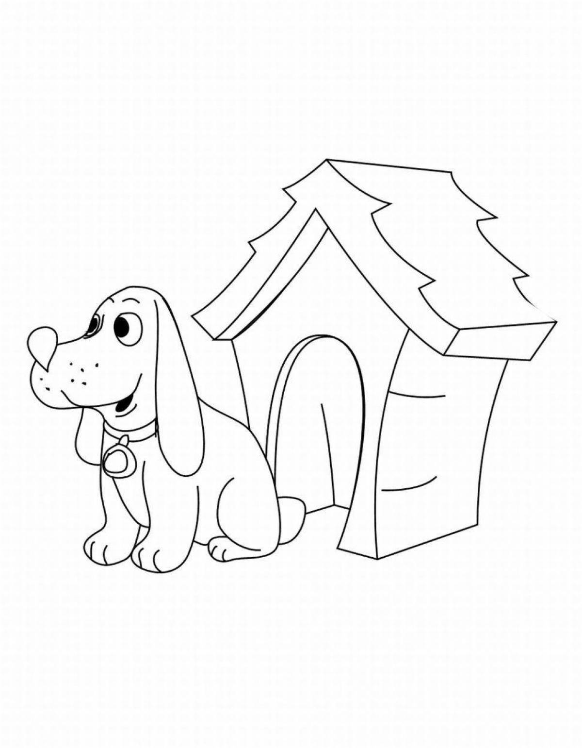 Awesome dog house coloring page