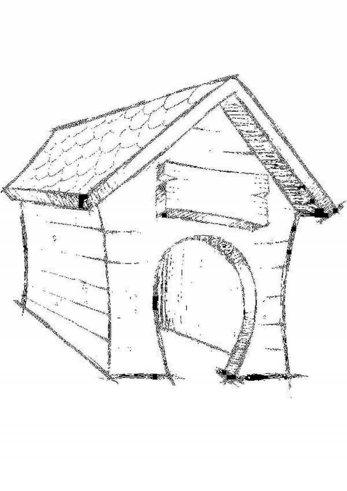 Coloring page elegant dog house