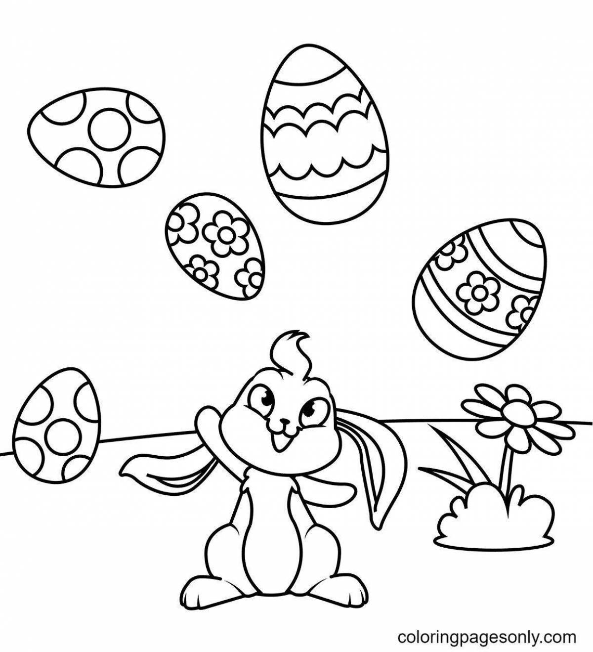 Coloured easter coloring book for children