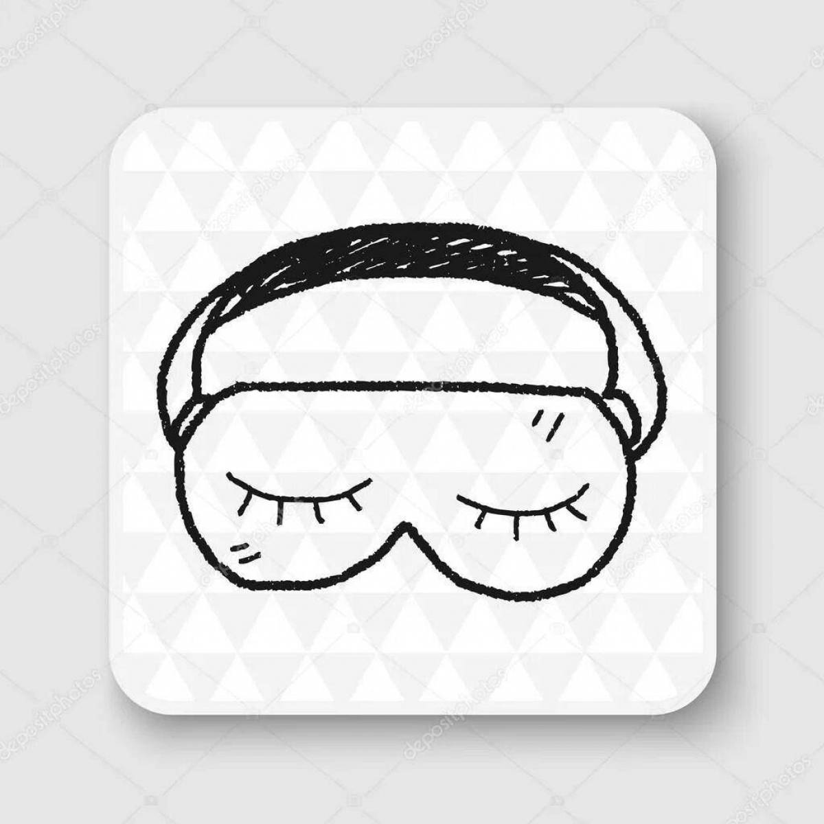 Color-frenzied sleep mask coloring page
