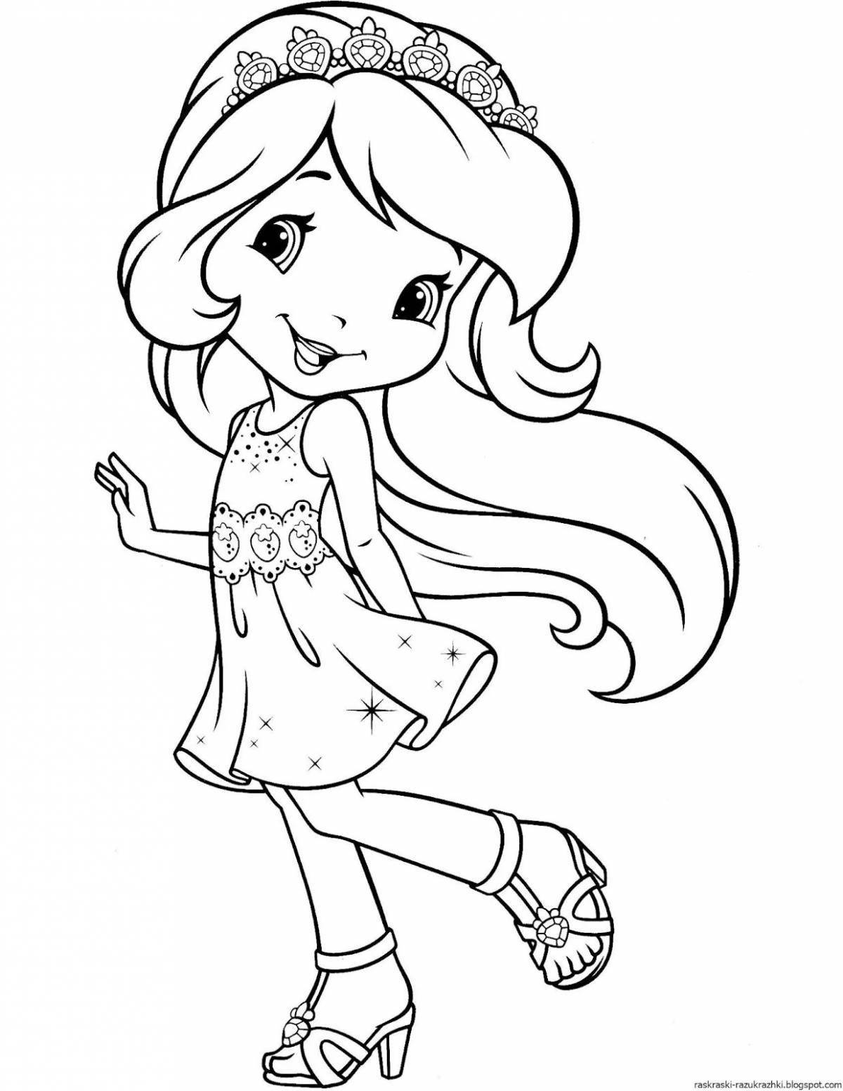 Bright coloring page 4 for girls
