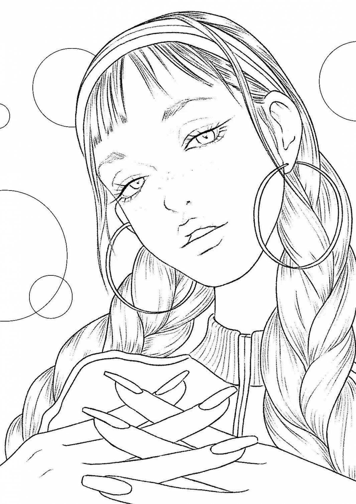 Раскраска светящаяся визажистка