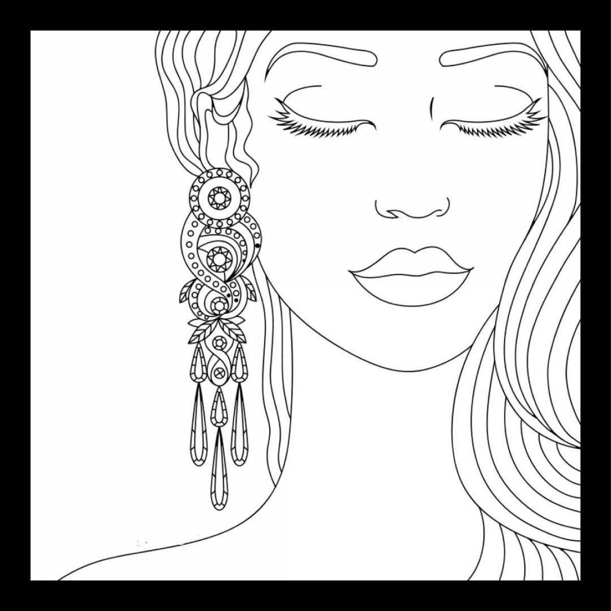 Coloring page gorgeous makeup artist