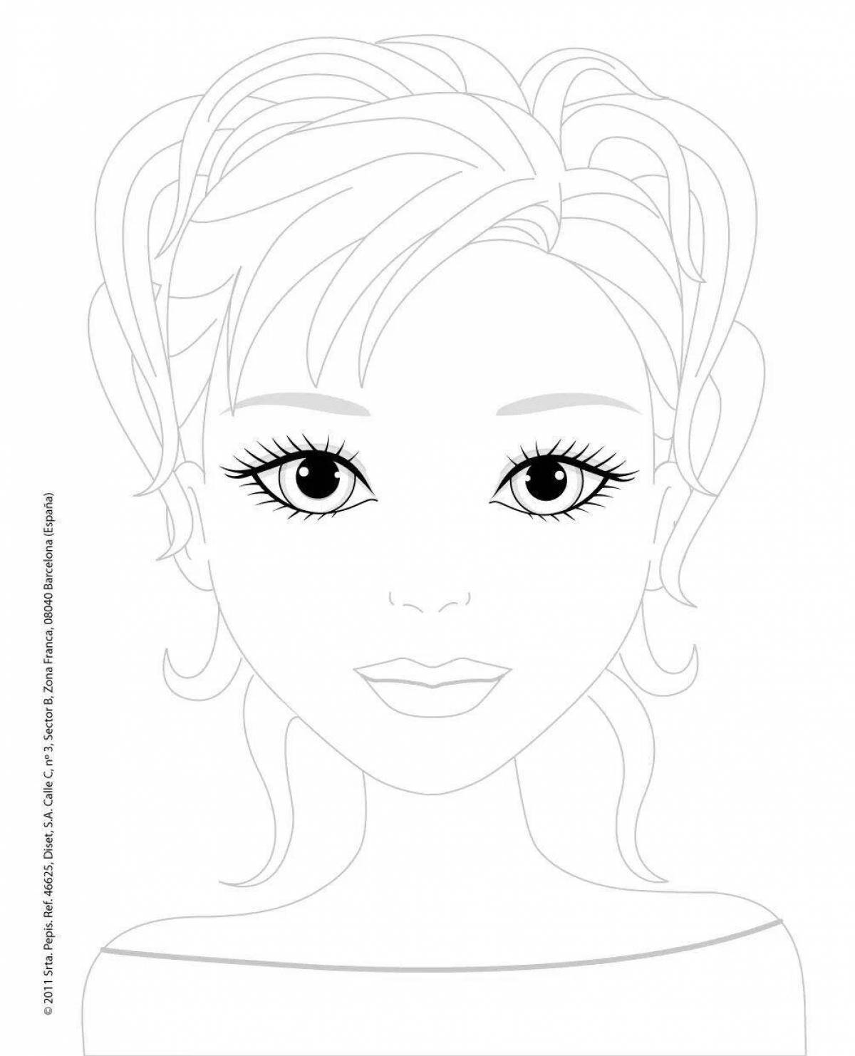 Coloring girl with artistic make-up