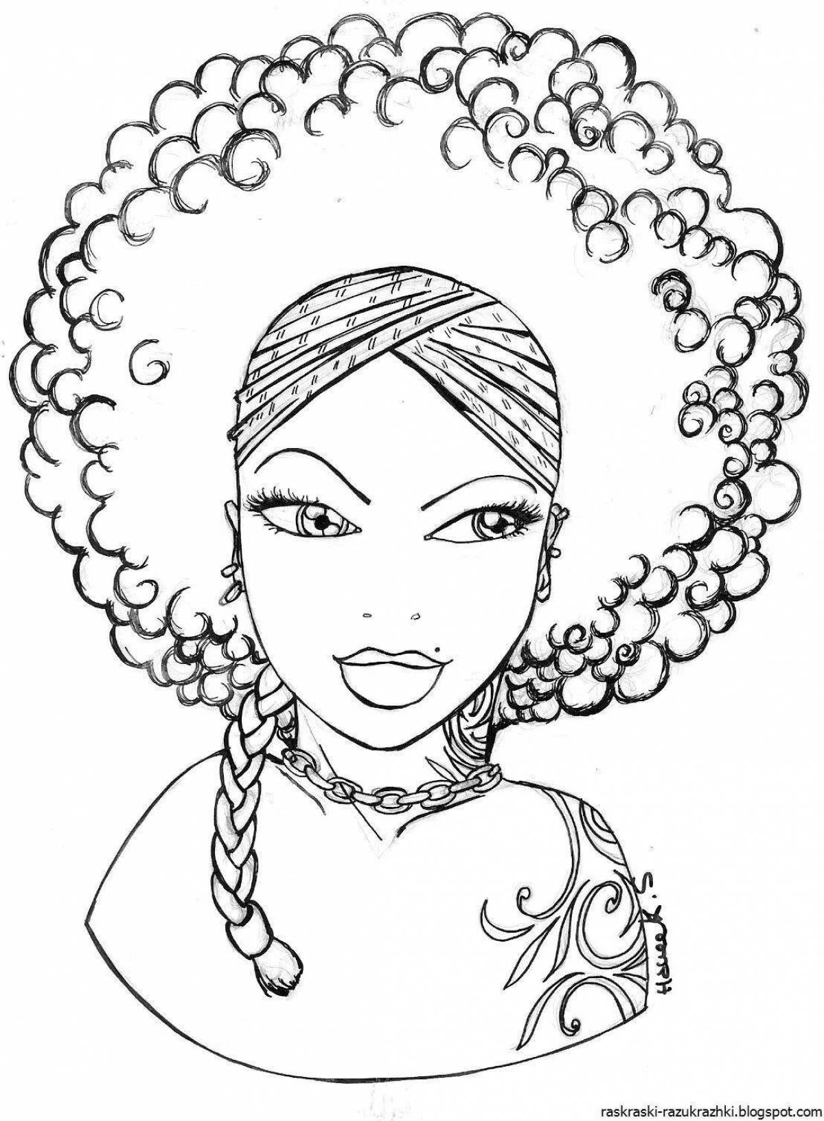 Раскраска смелая визажистка