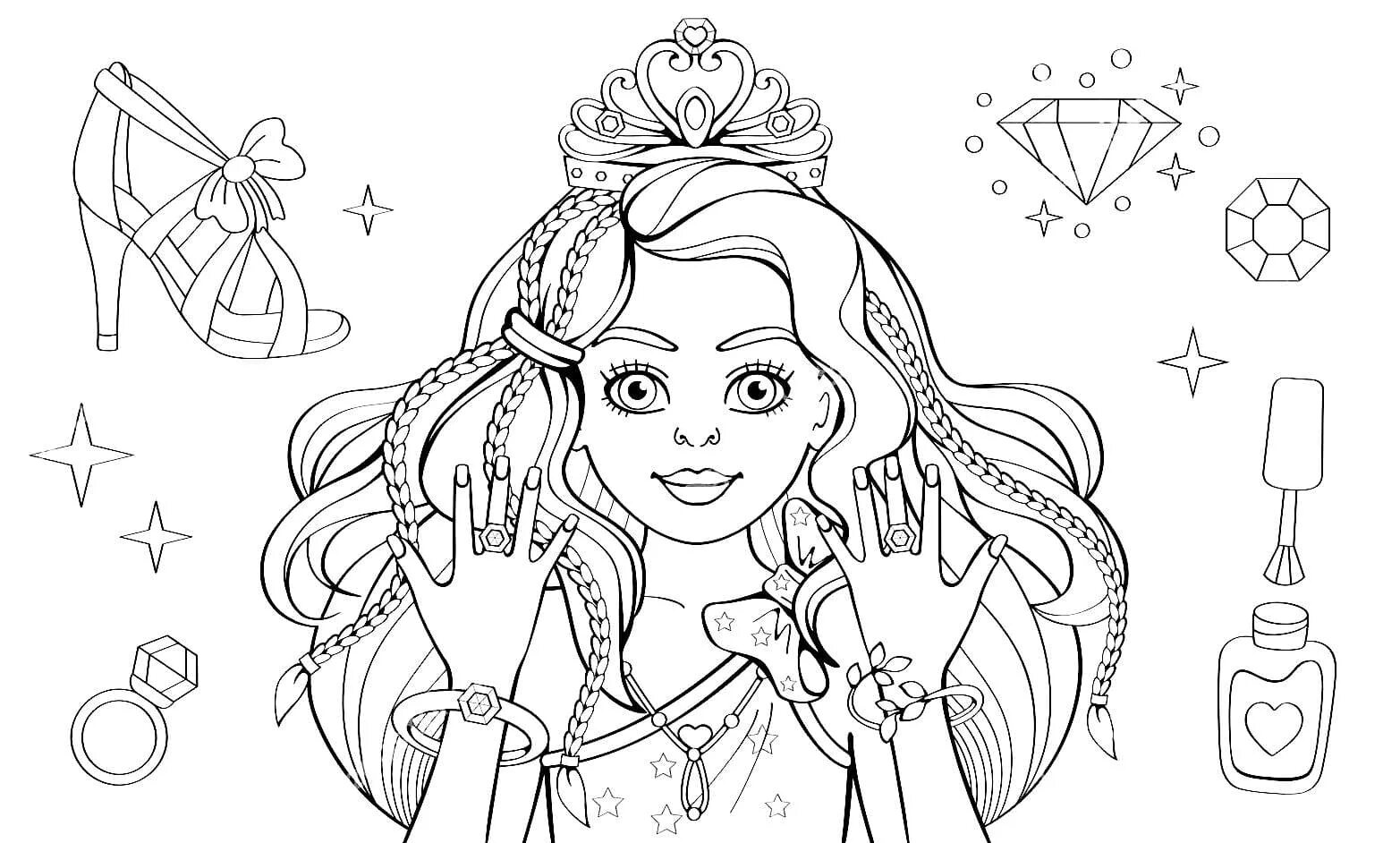 Раскраска для девочек-визажистов