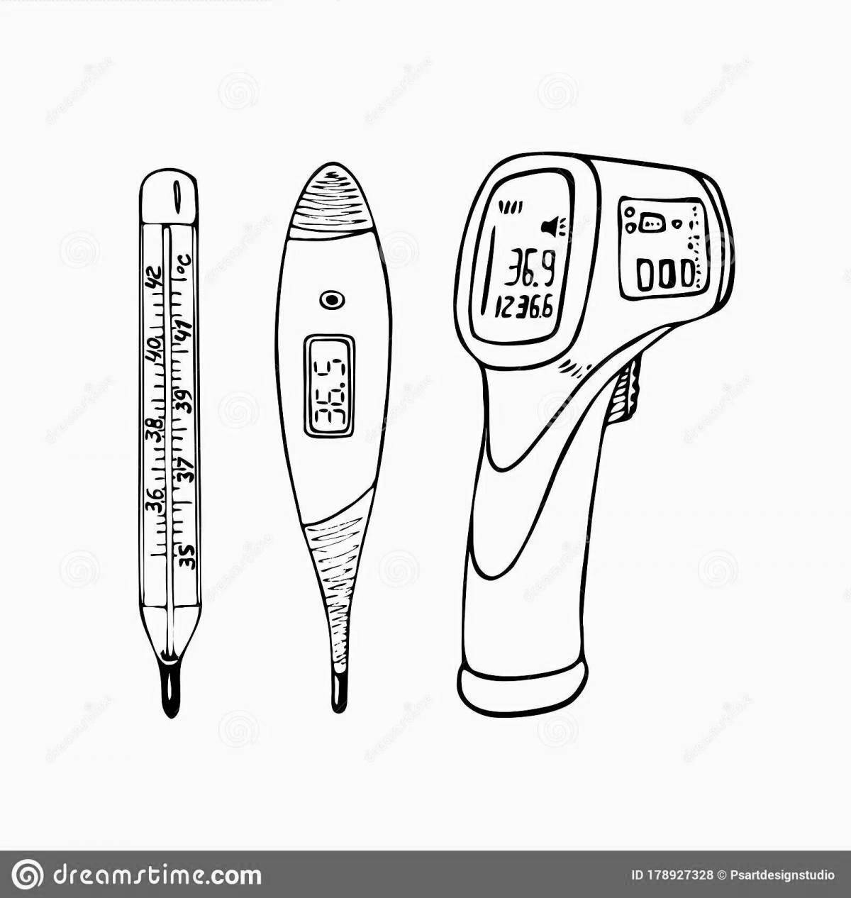 Игривая раскраска термометр для детей