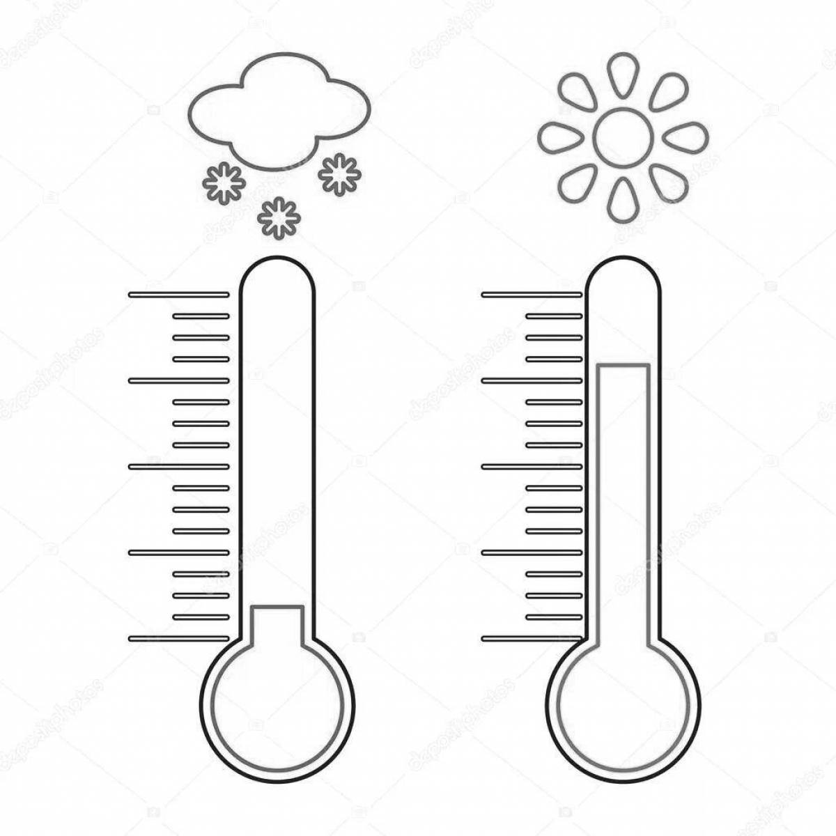Развлекательная раскраска термометр для детей