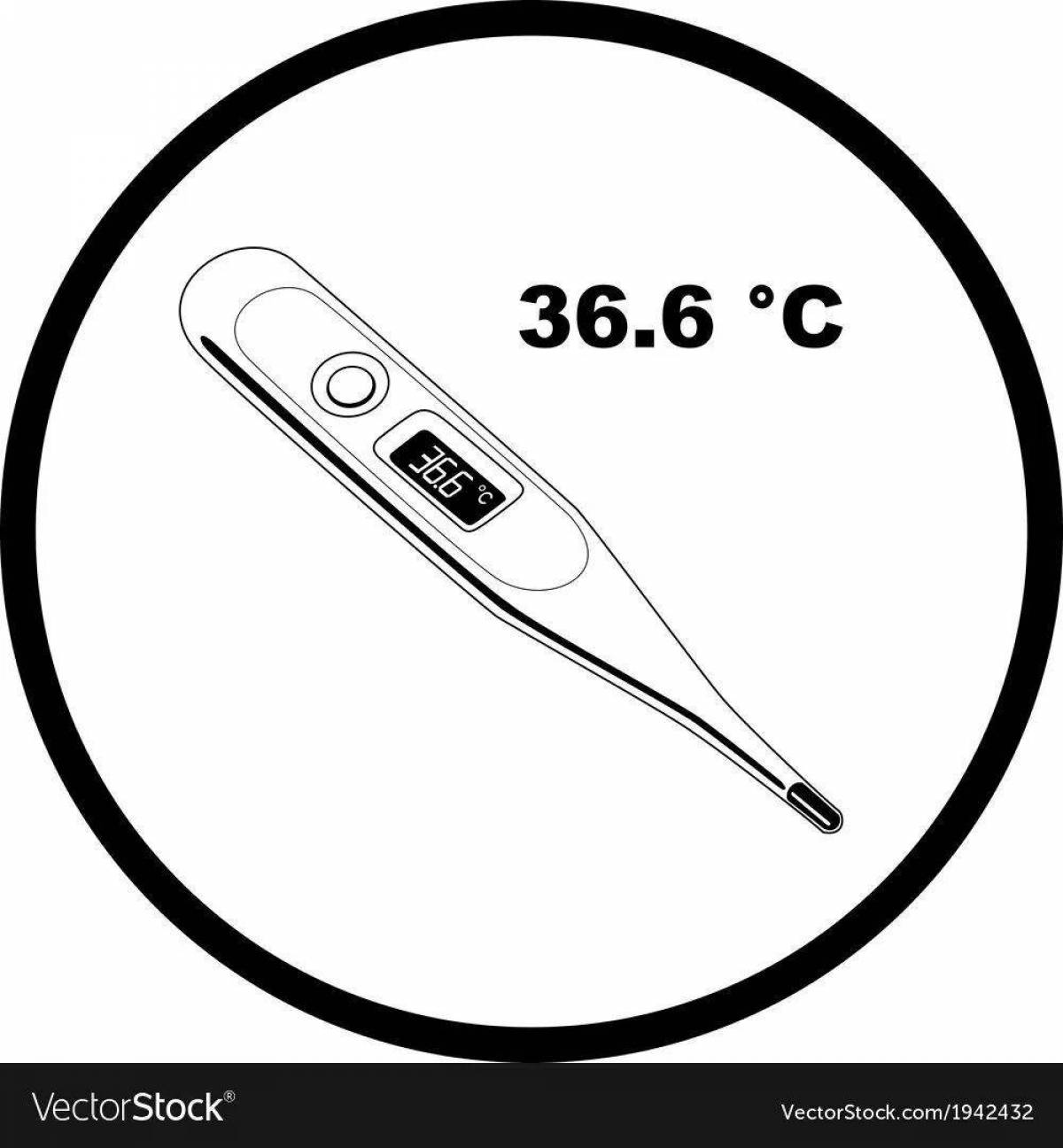 Красочная увлекательная раскраска термометр для детей
