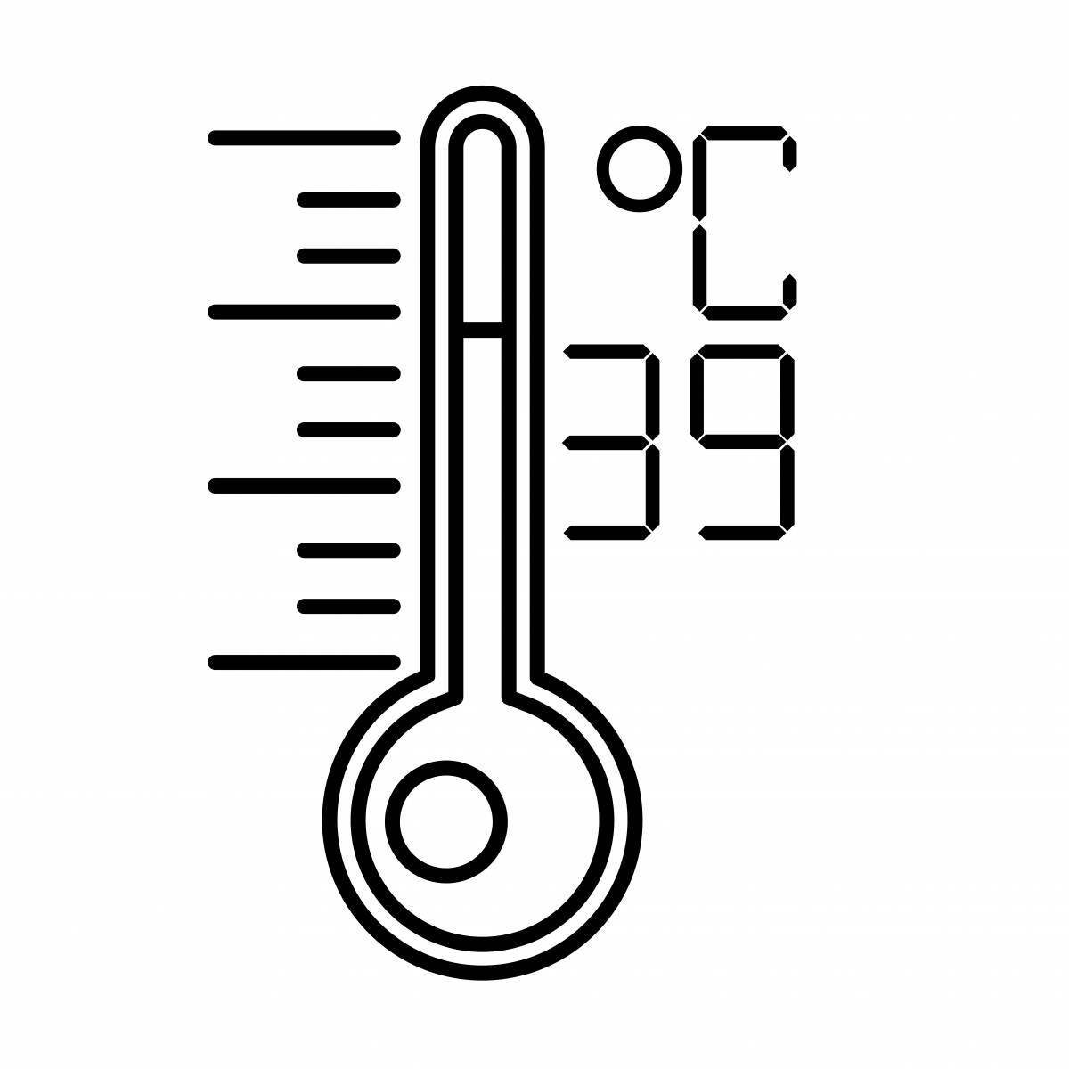 Красочная-роскошная раскраска термометр для детей