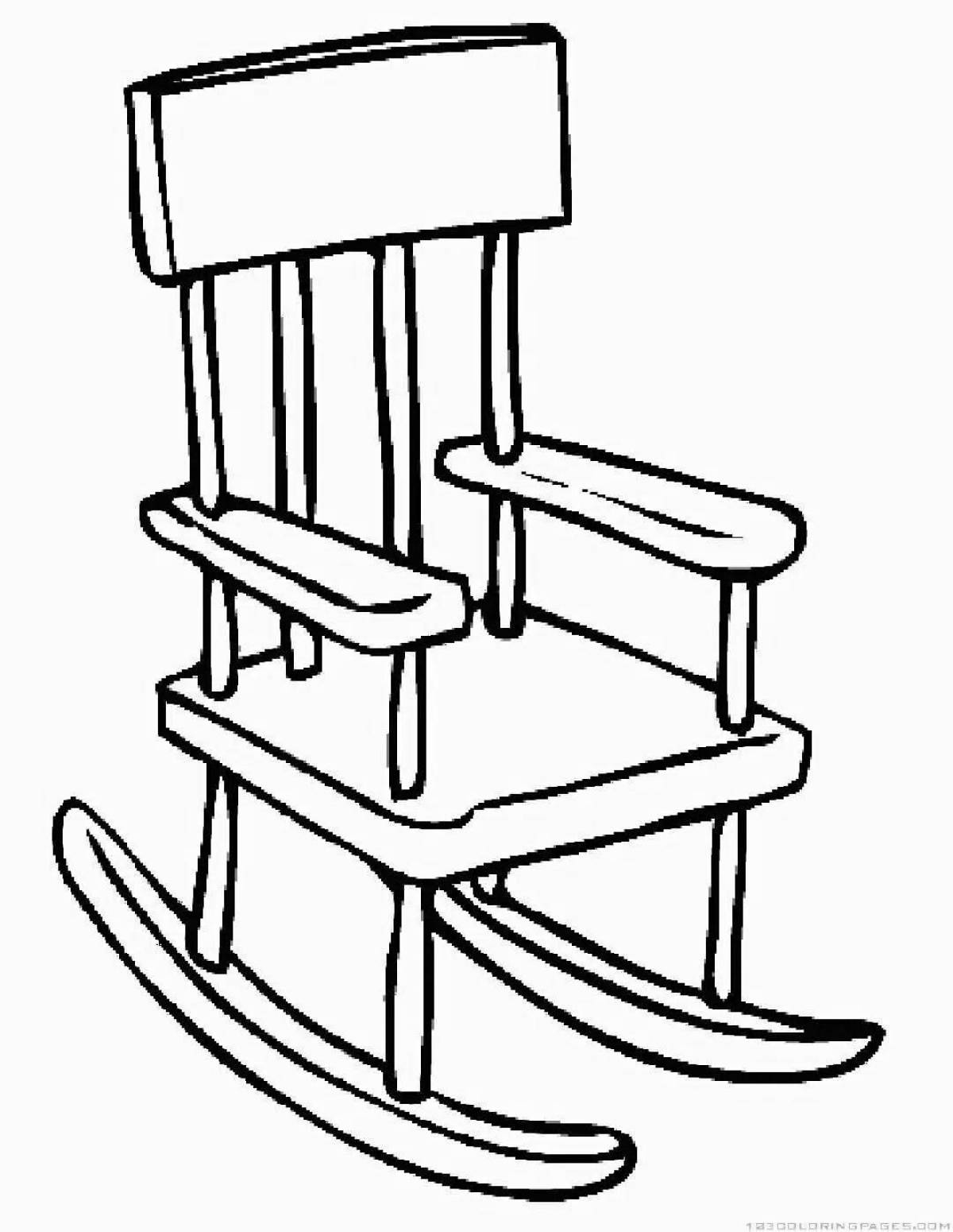 Playful coloring page for kids chairs