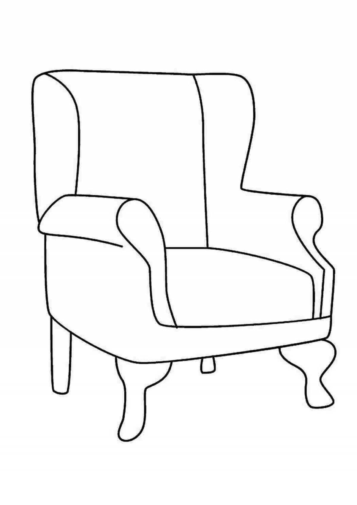 Яркое кресло-раскраска для детей