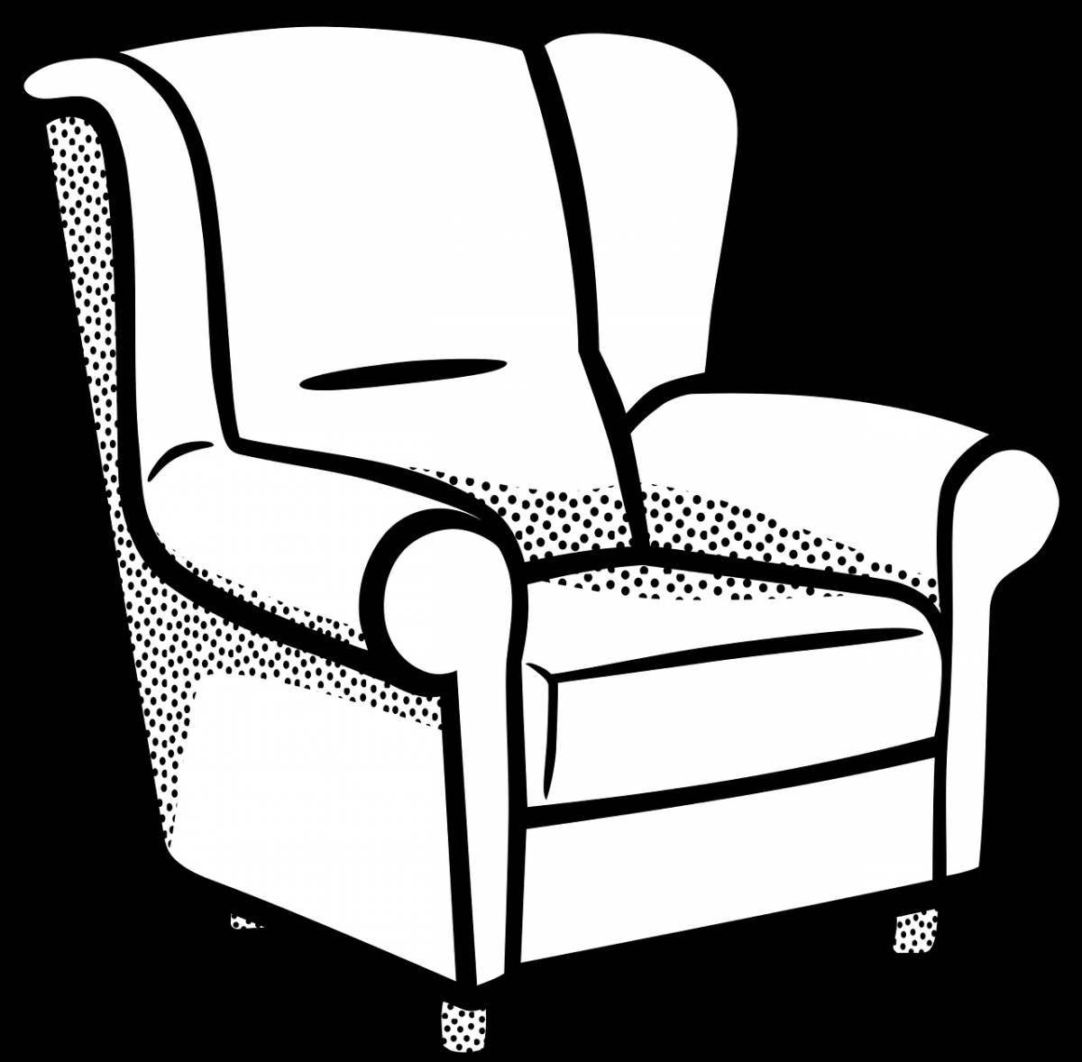 Charming chair coloring for kids