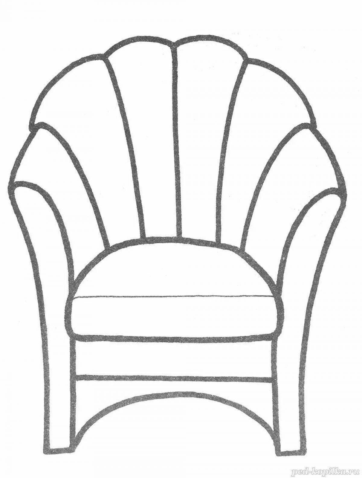 Coloring book sparkling chair for children