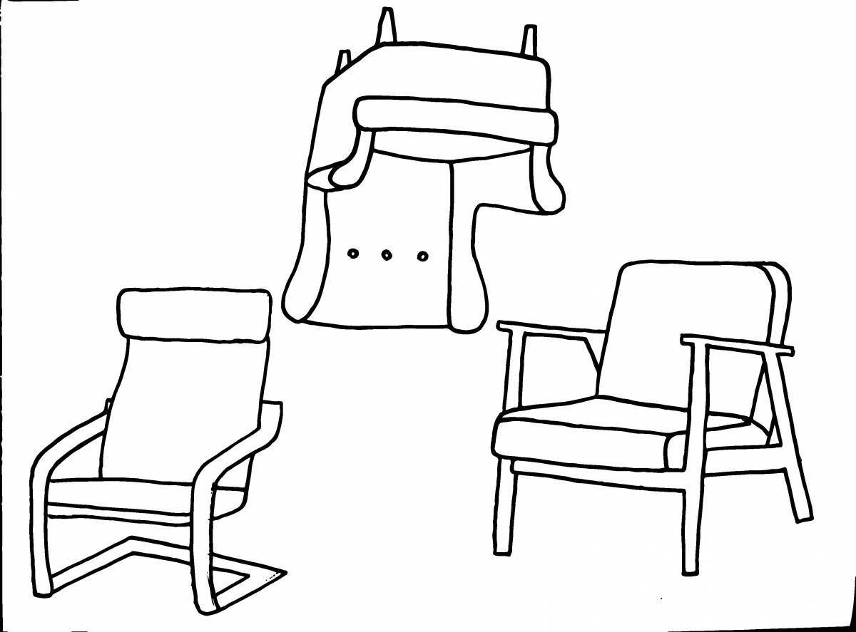 Странное кресло-раскраска для детей