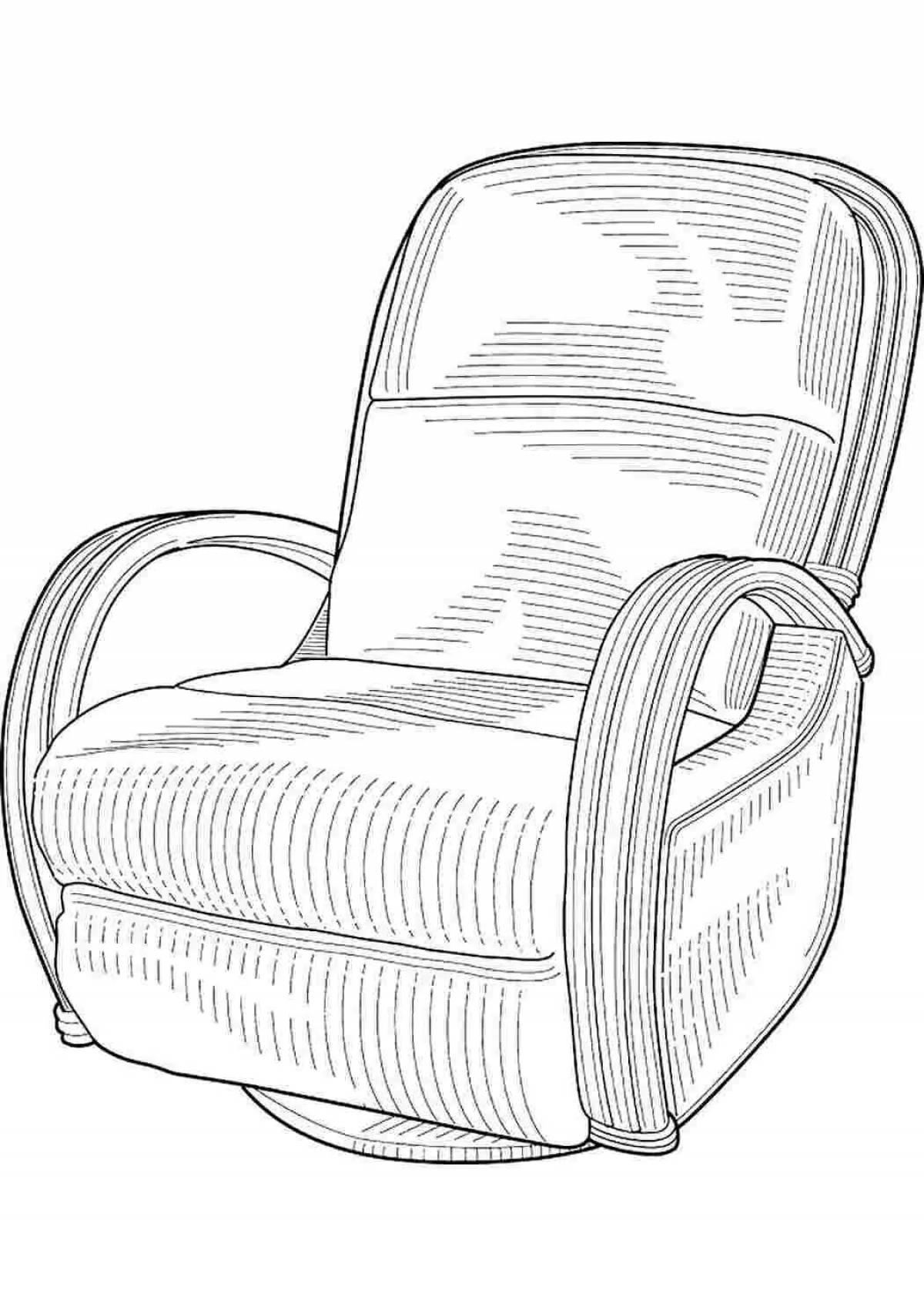 Coloring book elegant chair for children
