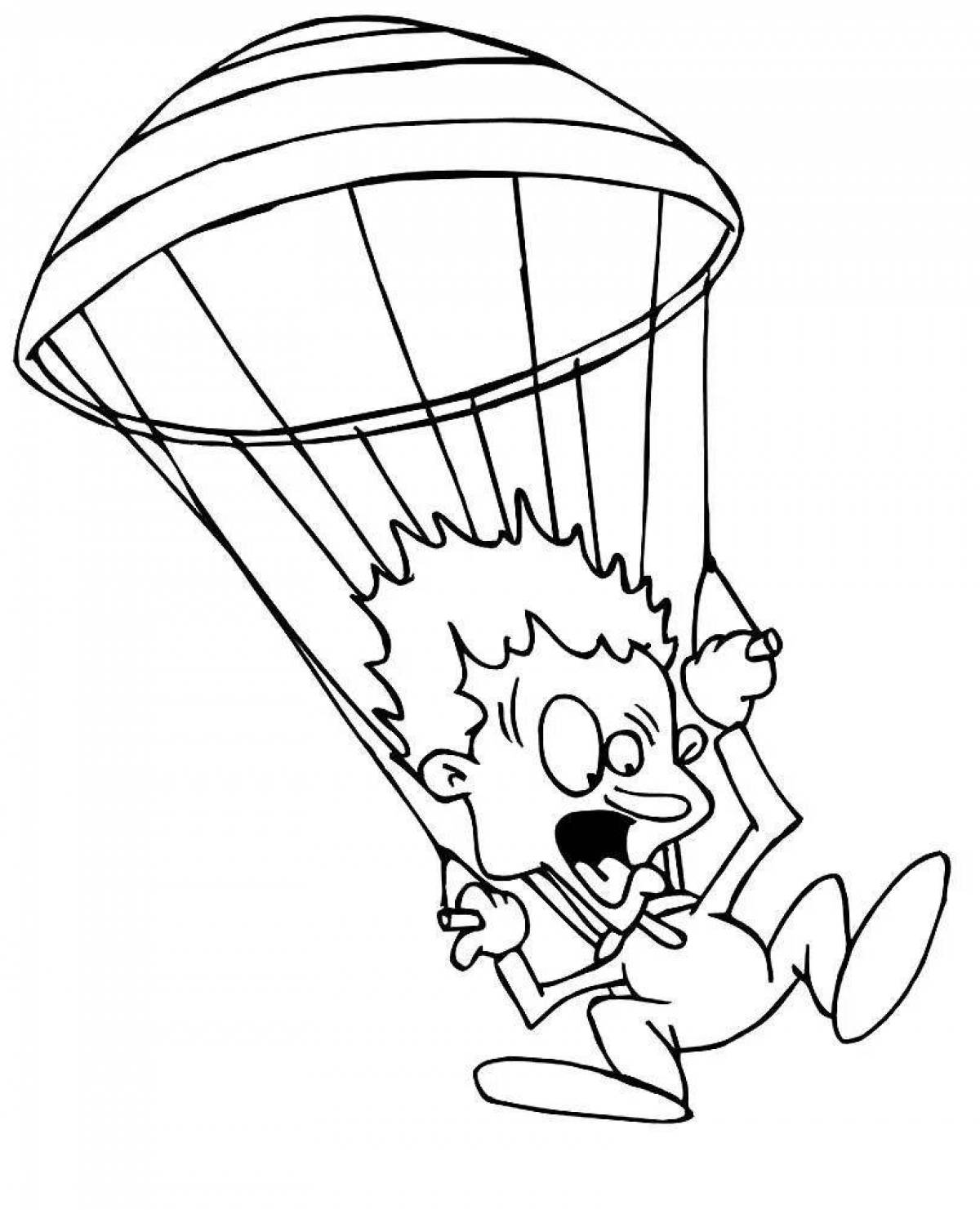 Adorable parachute coloring page for little ones