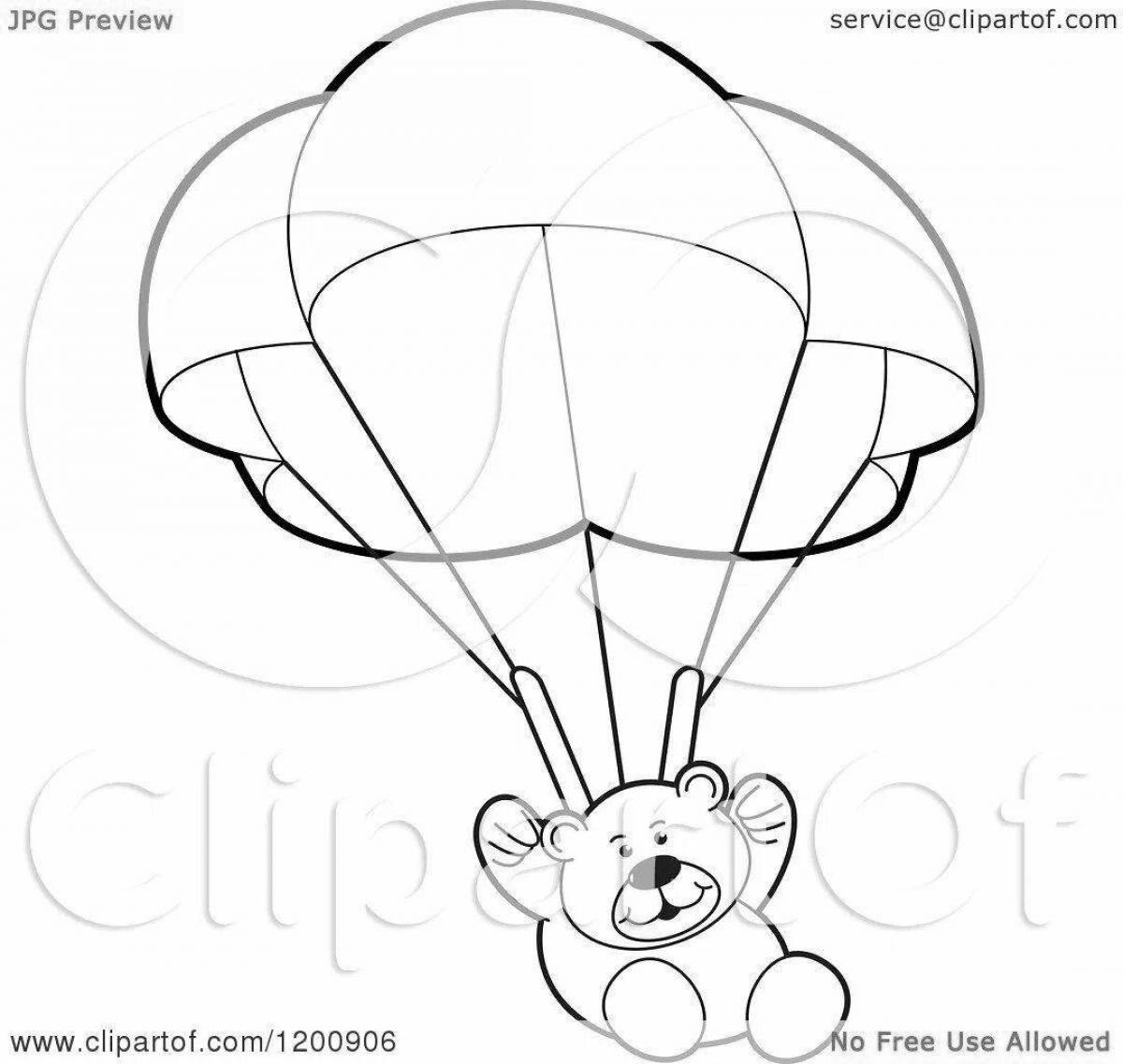 Увлекательная раскраска с парашютом для дошкольников