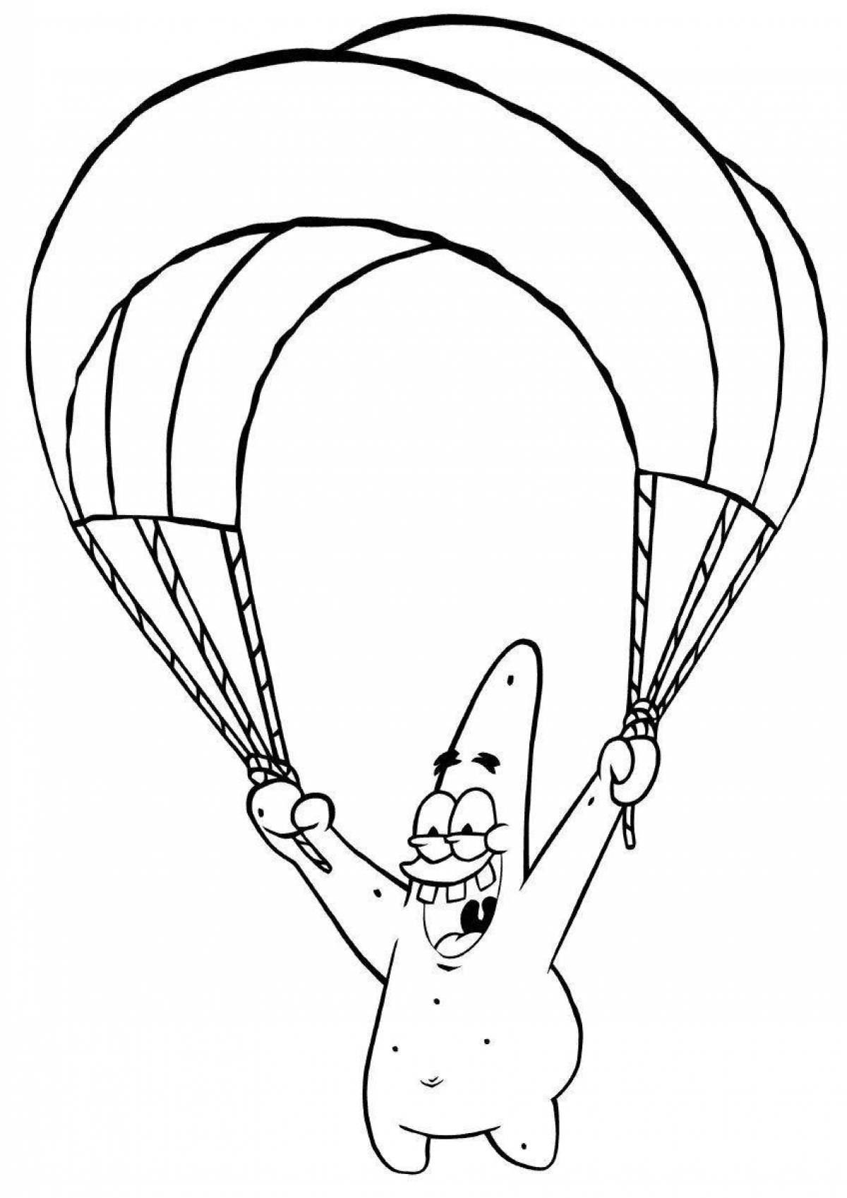 Colorful parachute coloring page for little ones