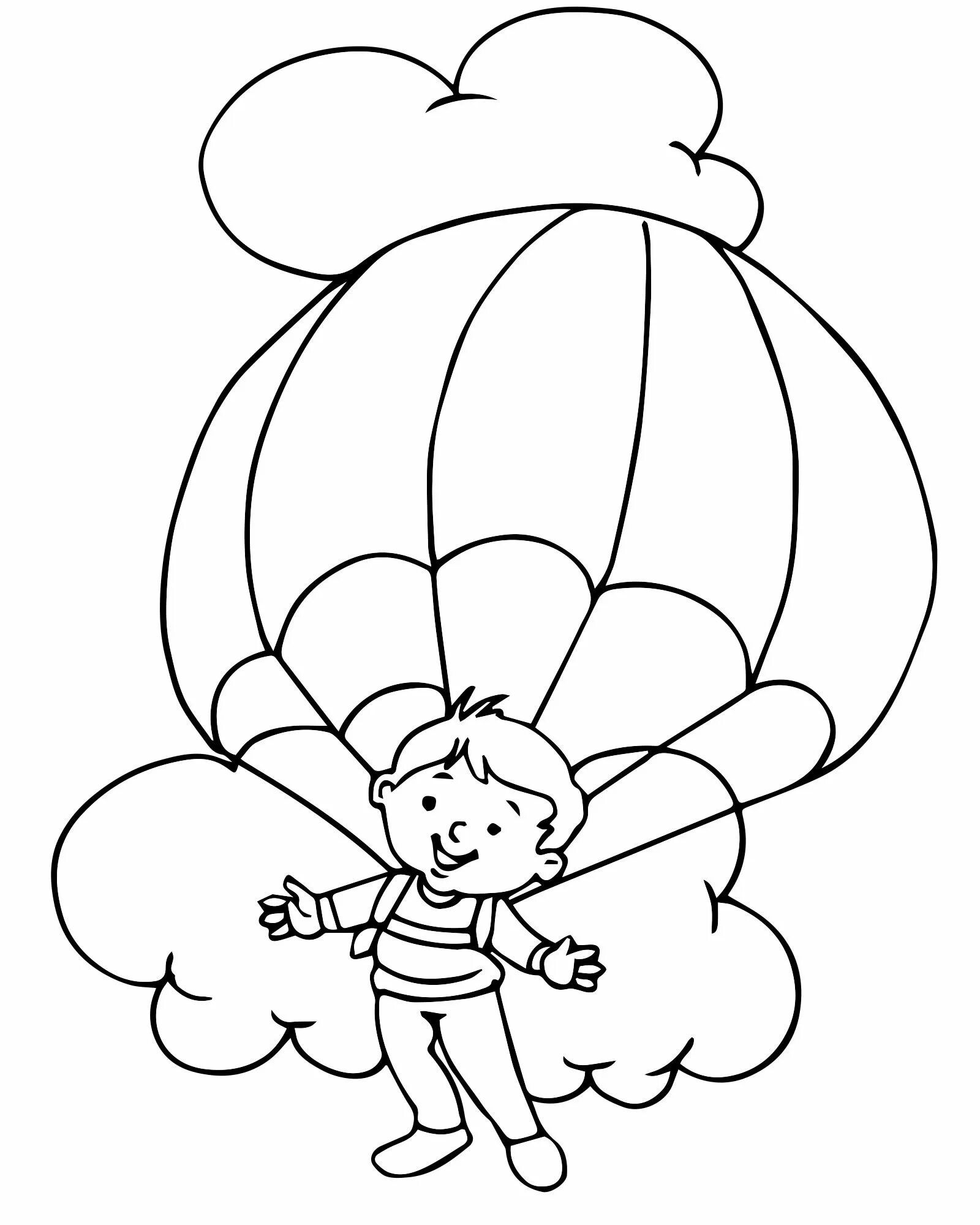 Завораживающая раскраска парашюта для детей