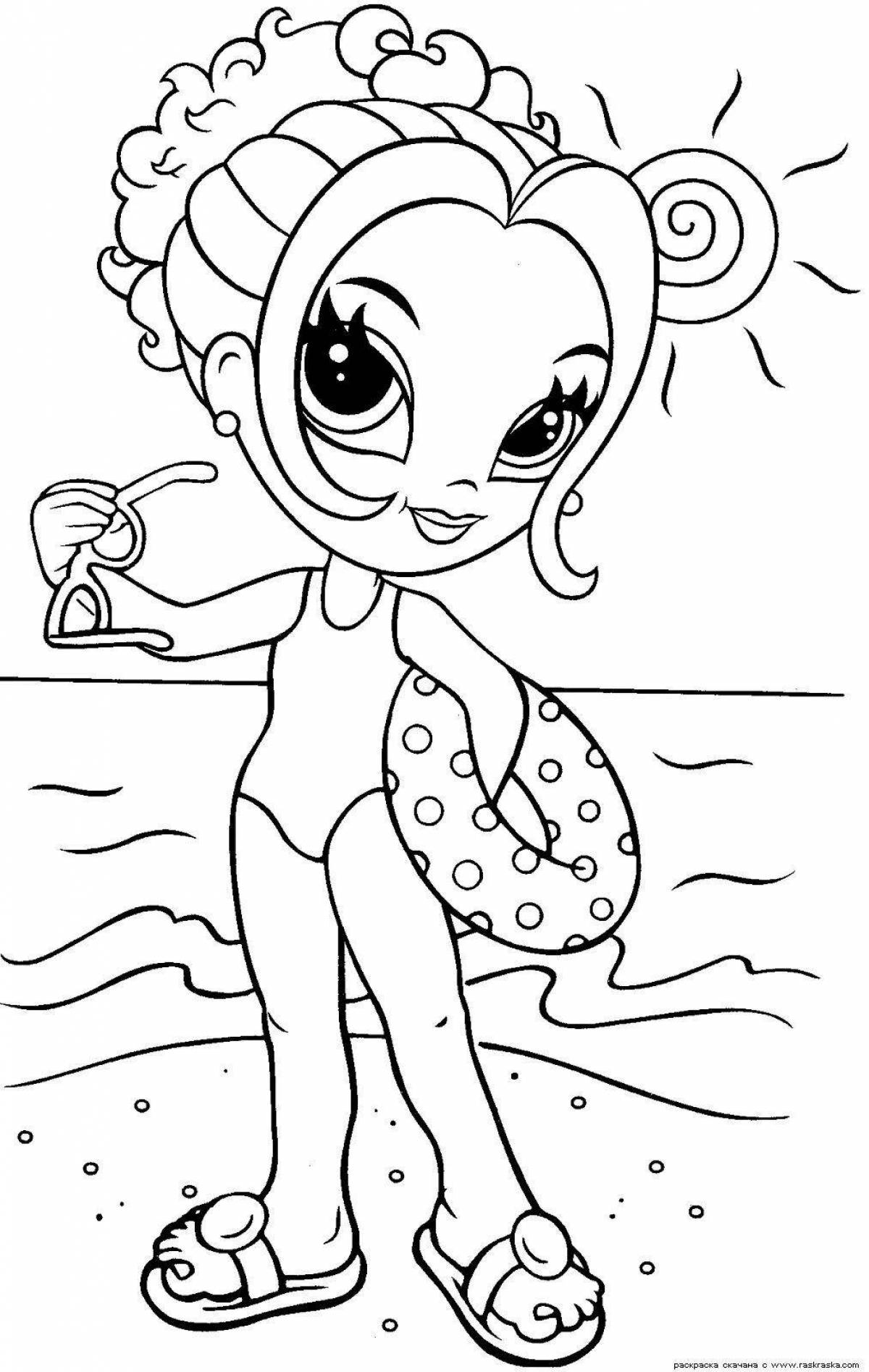 Violent coloring page 7 for girls