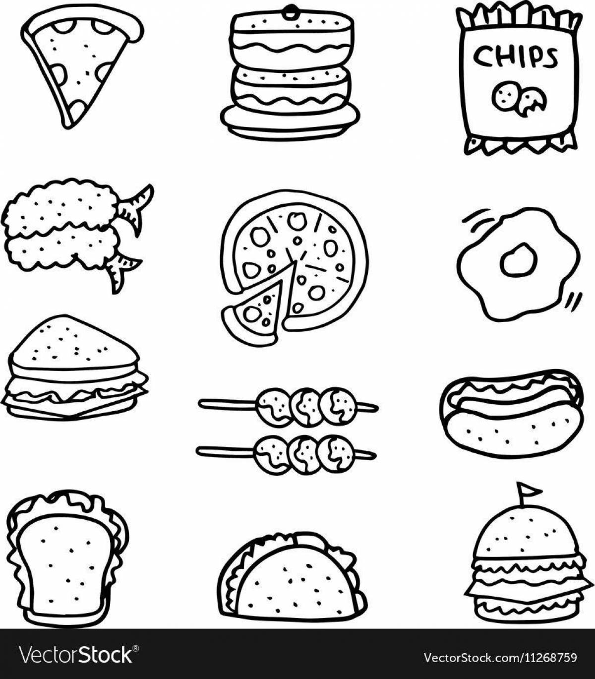 Cute duck food lalafanfan coloring page