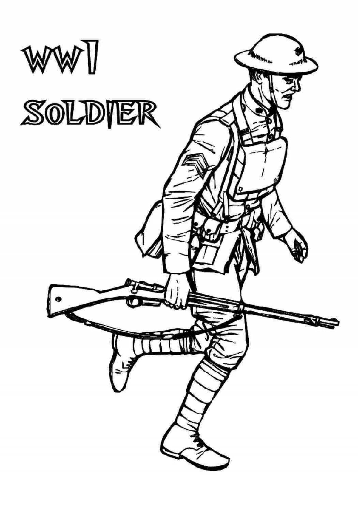 Adorable soldiers coloring pages for boys